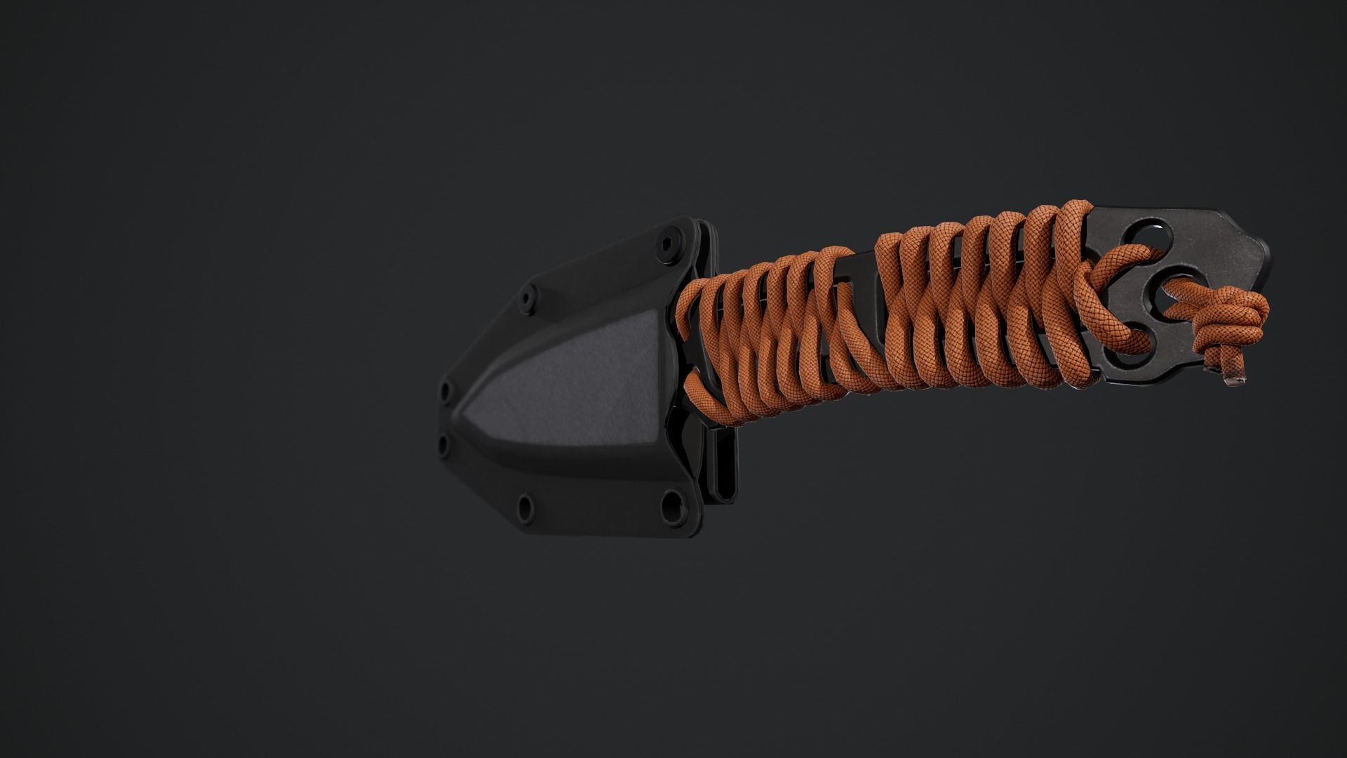 Paracord knife Low-poly 3D model_11