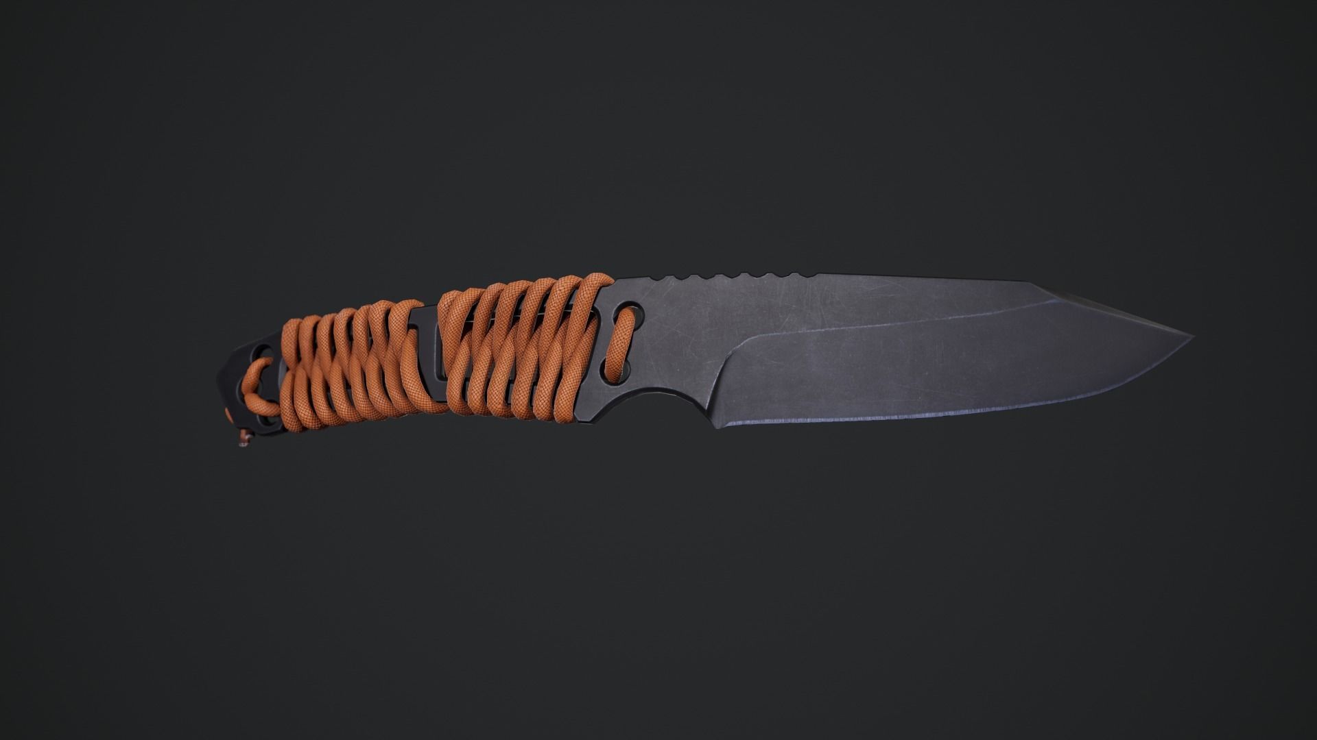 Paracord knife Low-poly 3D model_7
