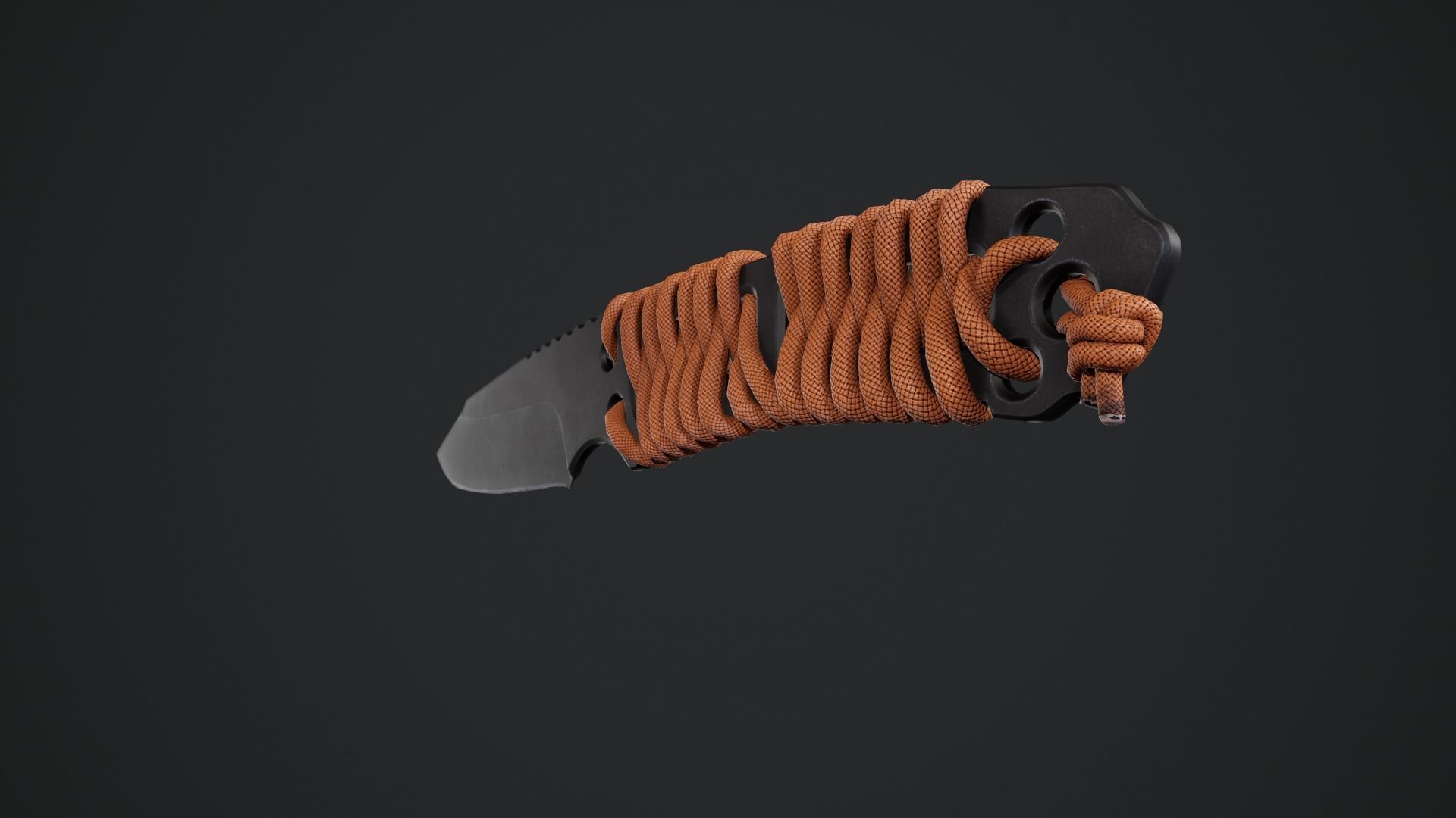 Paracord knife Low-poly 3D model_4