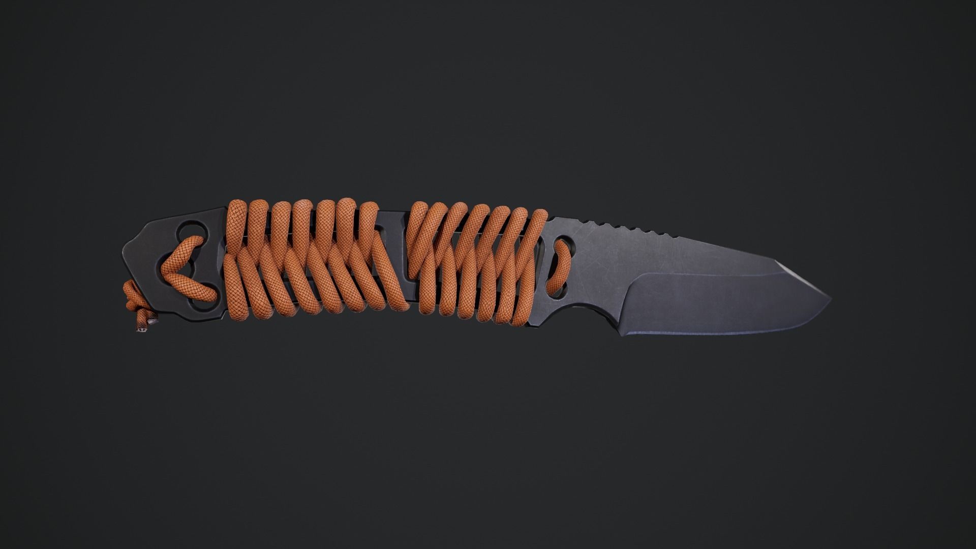 Paracord knife Low-poly 3D model_6