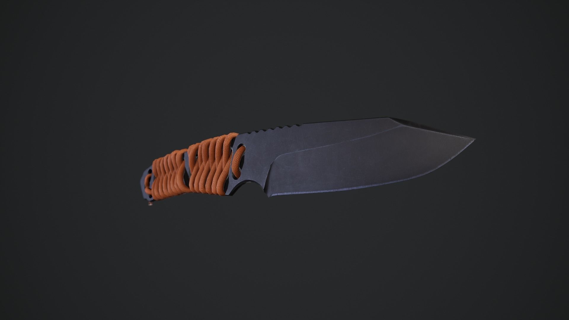 Paracord knife Low-poly 3D model_8