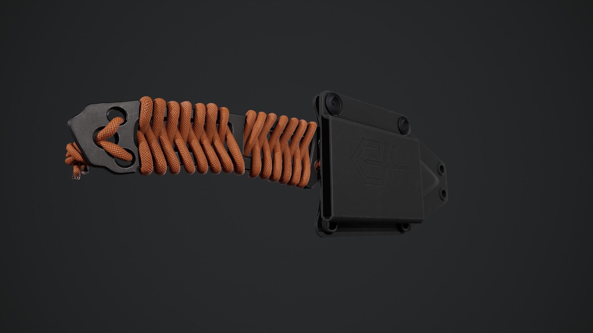 Paracord knife Low-poly 3D model_12