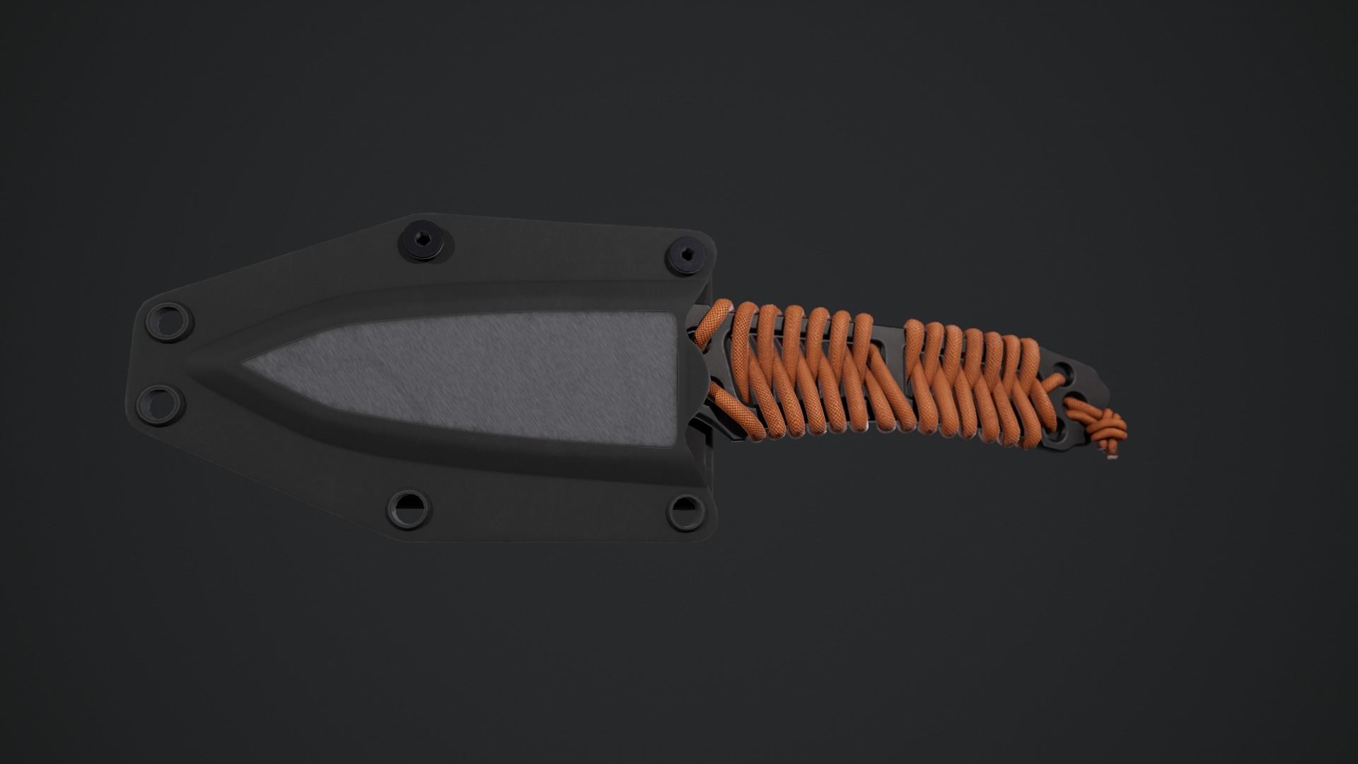 Paracord knife Low-poly 3D model_10