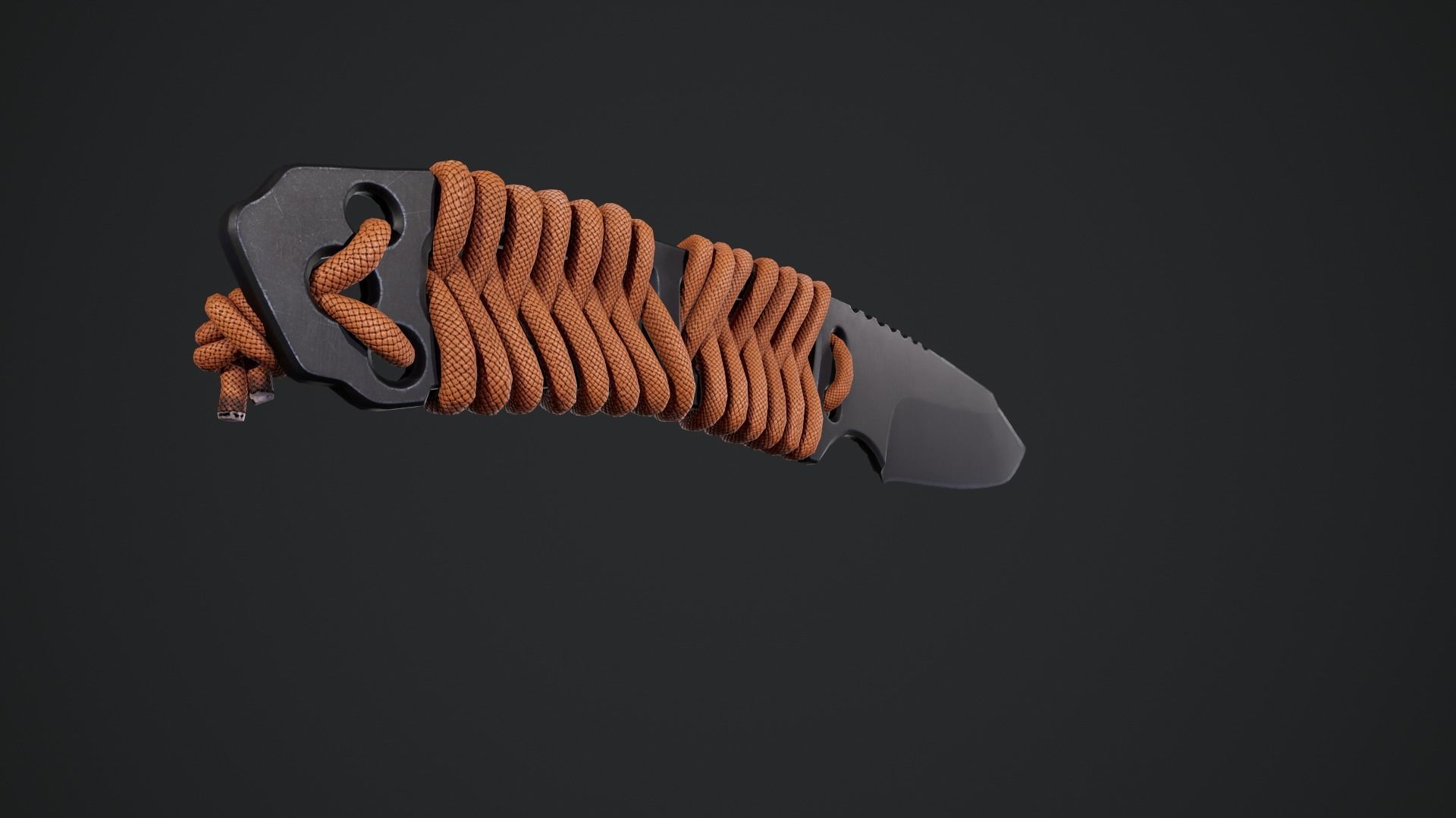 Paracord knife Low-poly 3D model_5