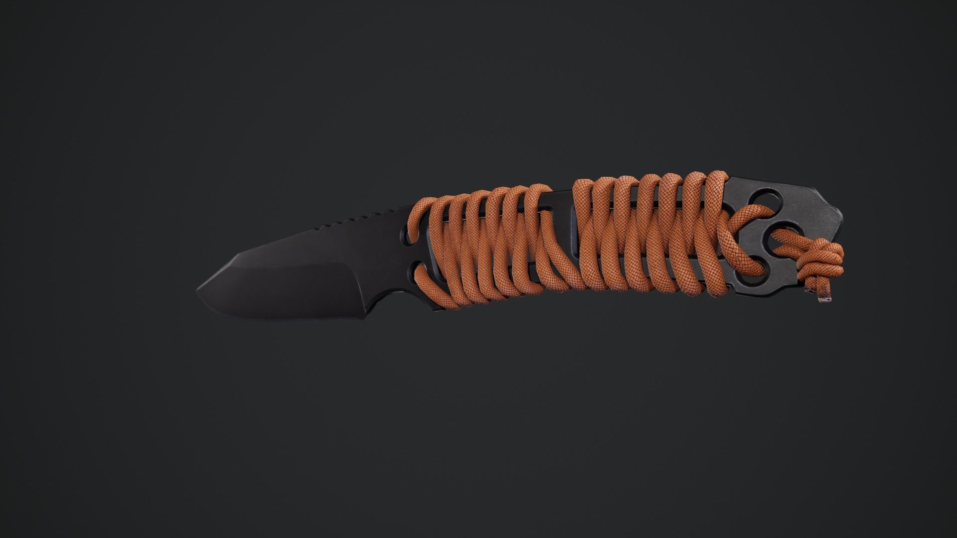 Paracord knife Low-poly 3D model_3