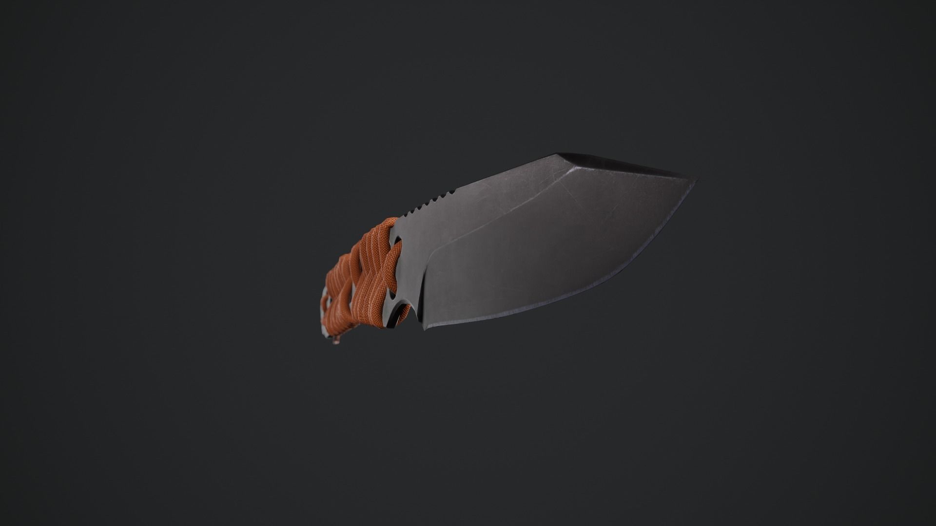 Paracord knife Low-poly 3D model_9