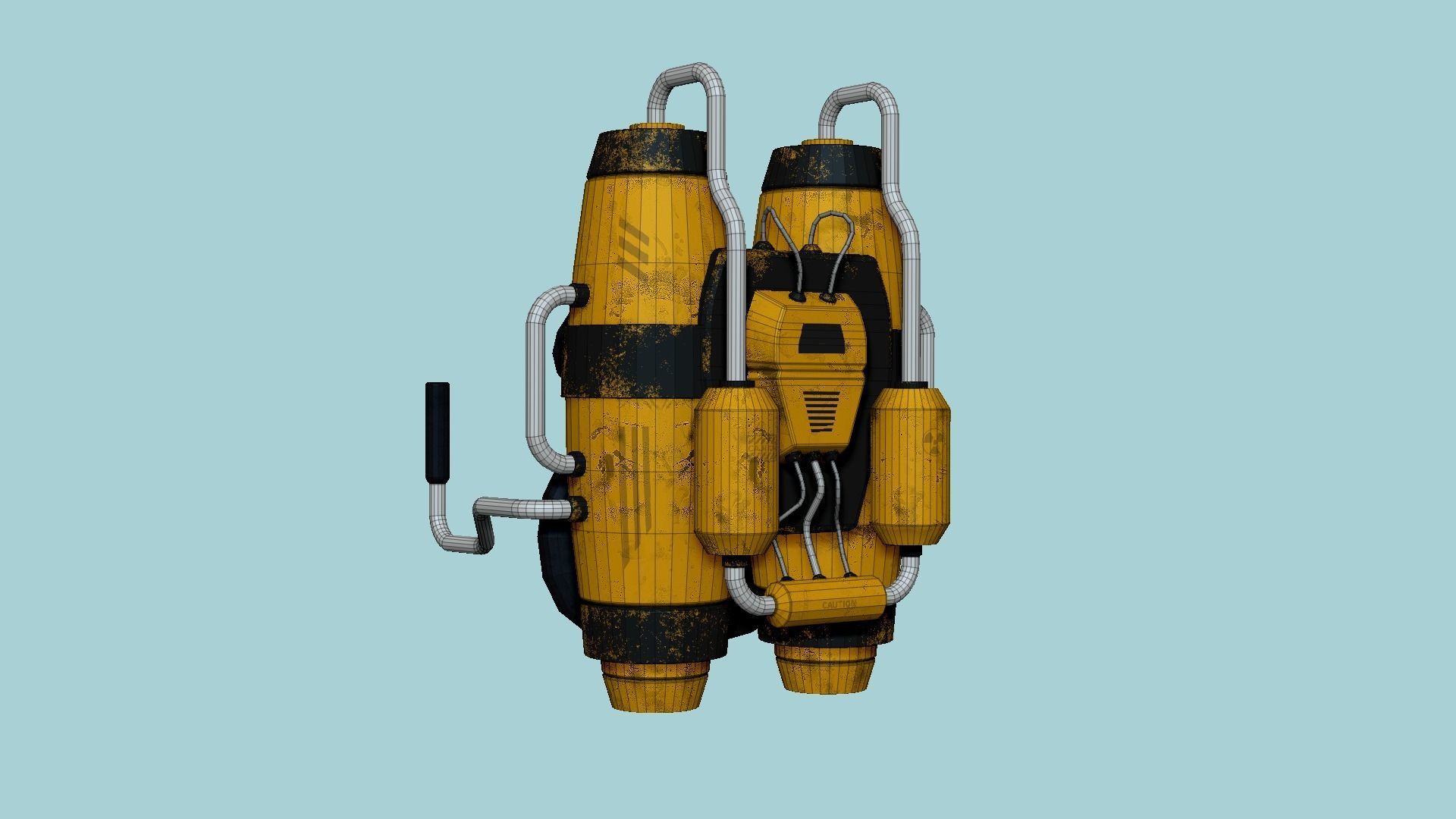 Jetpack A03 Yellow Black - SciFi Character Design Low-poly 3D model_6
