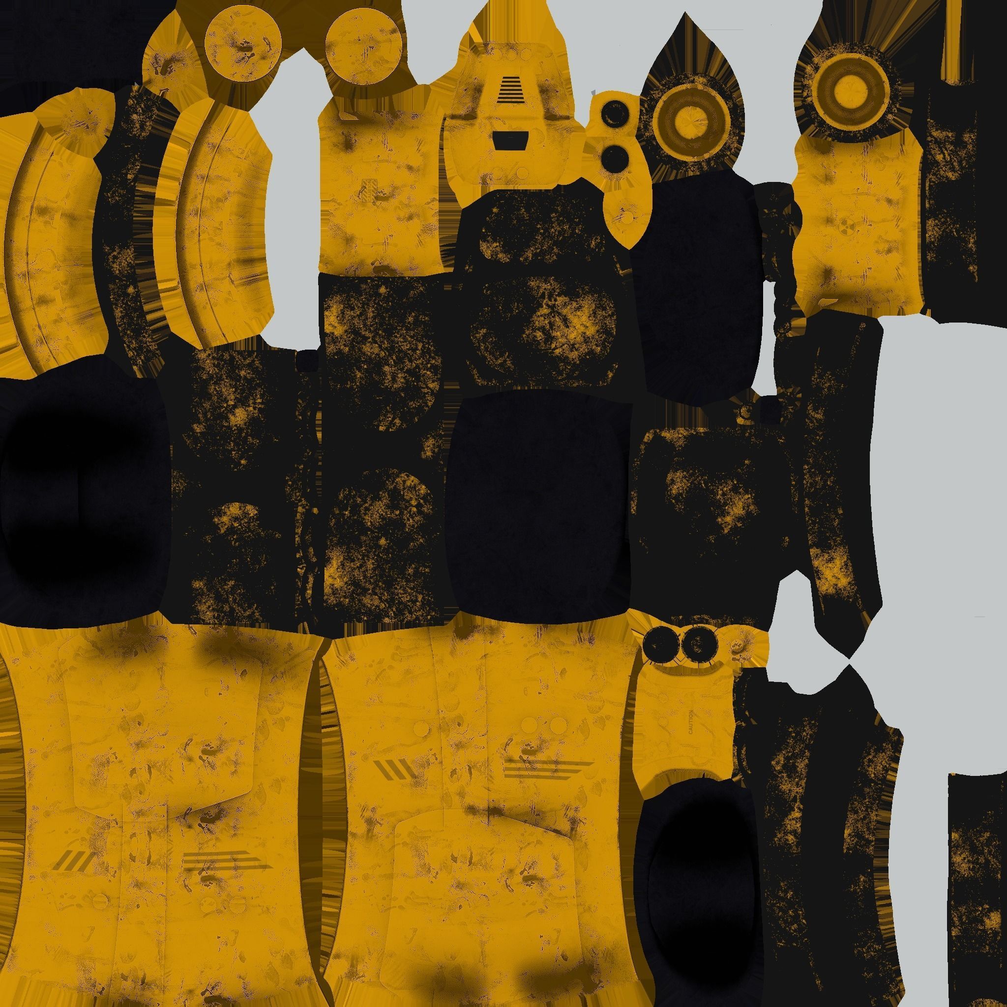 Jetpack A03 Yellow Black - SciFi Character Design Low-poly 3D model_18