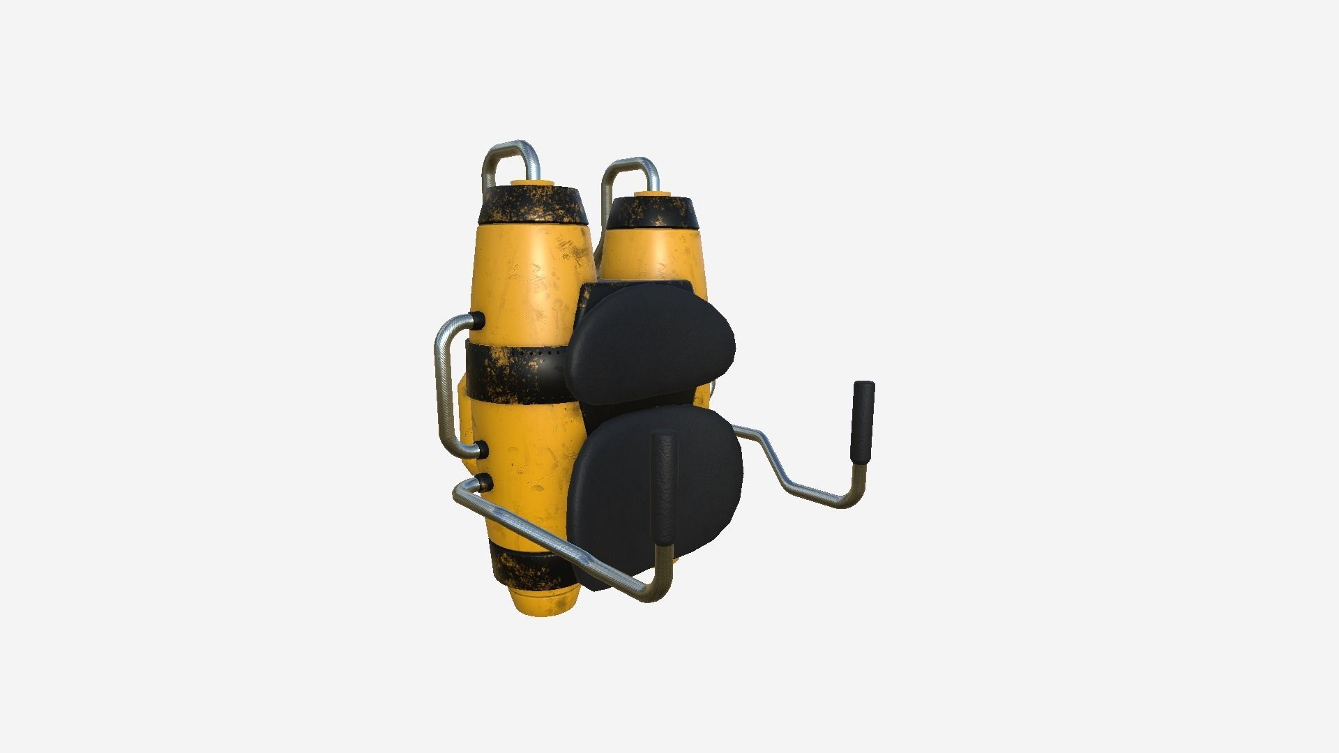 Jetpack A03 Yellow Black - SciFi Character Design Low-poly 3D model_2