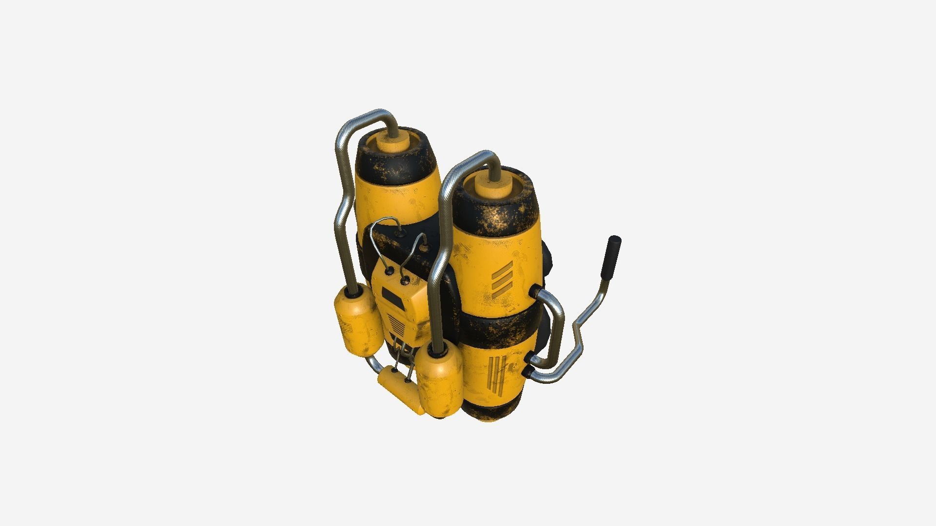 Jetpack A03 Yellow Black - SciFi Character Design Low-poly 3D model_4