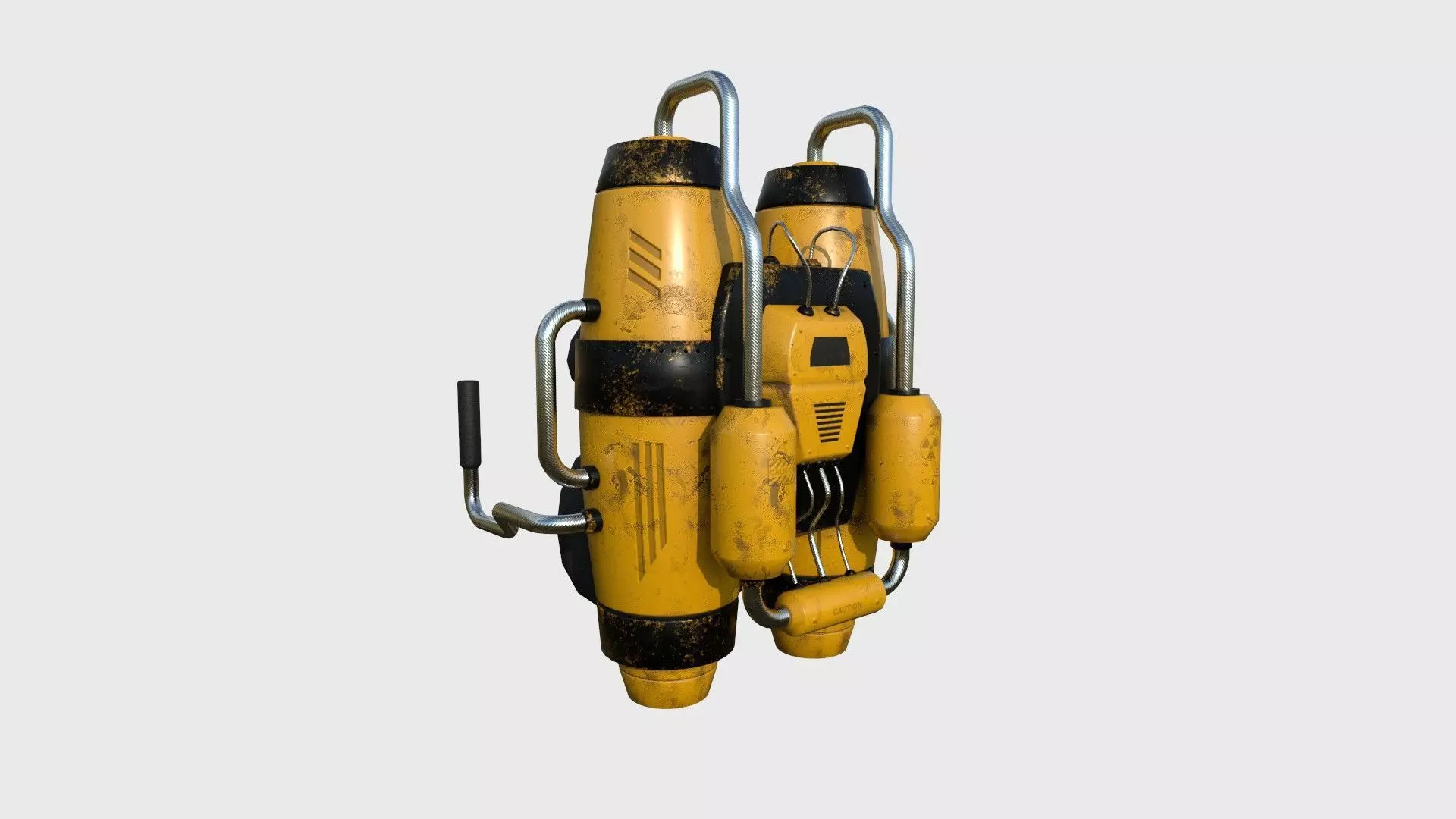 Jetpack A03 Yellow Black - SciFi Character Design Low-poly 3D model_0