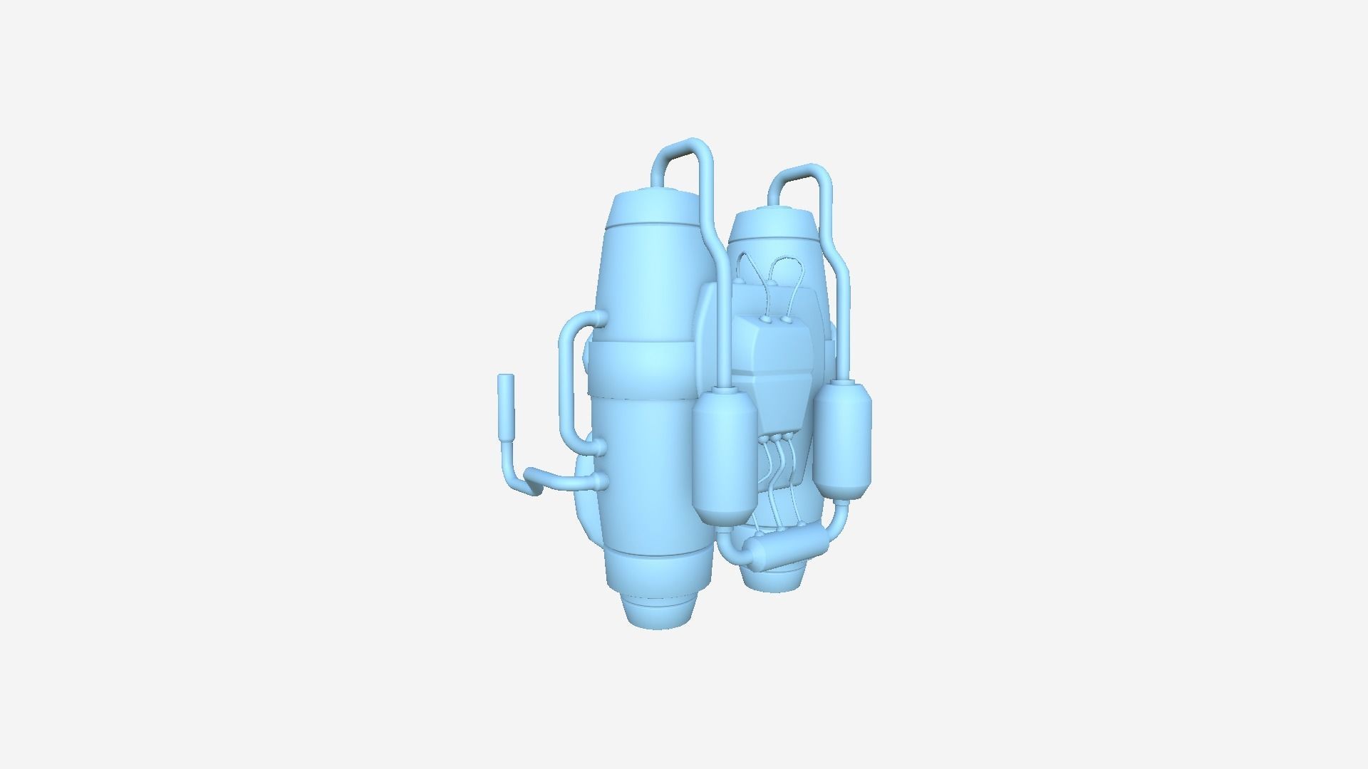 Jetpack A05 White Aluminum - SciFi Character Design Low-poly 3D model_7