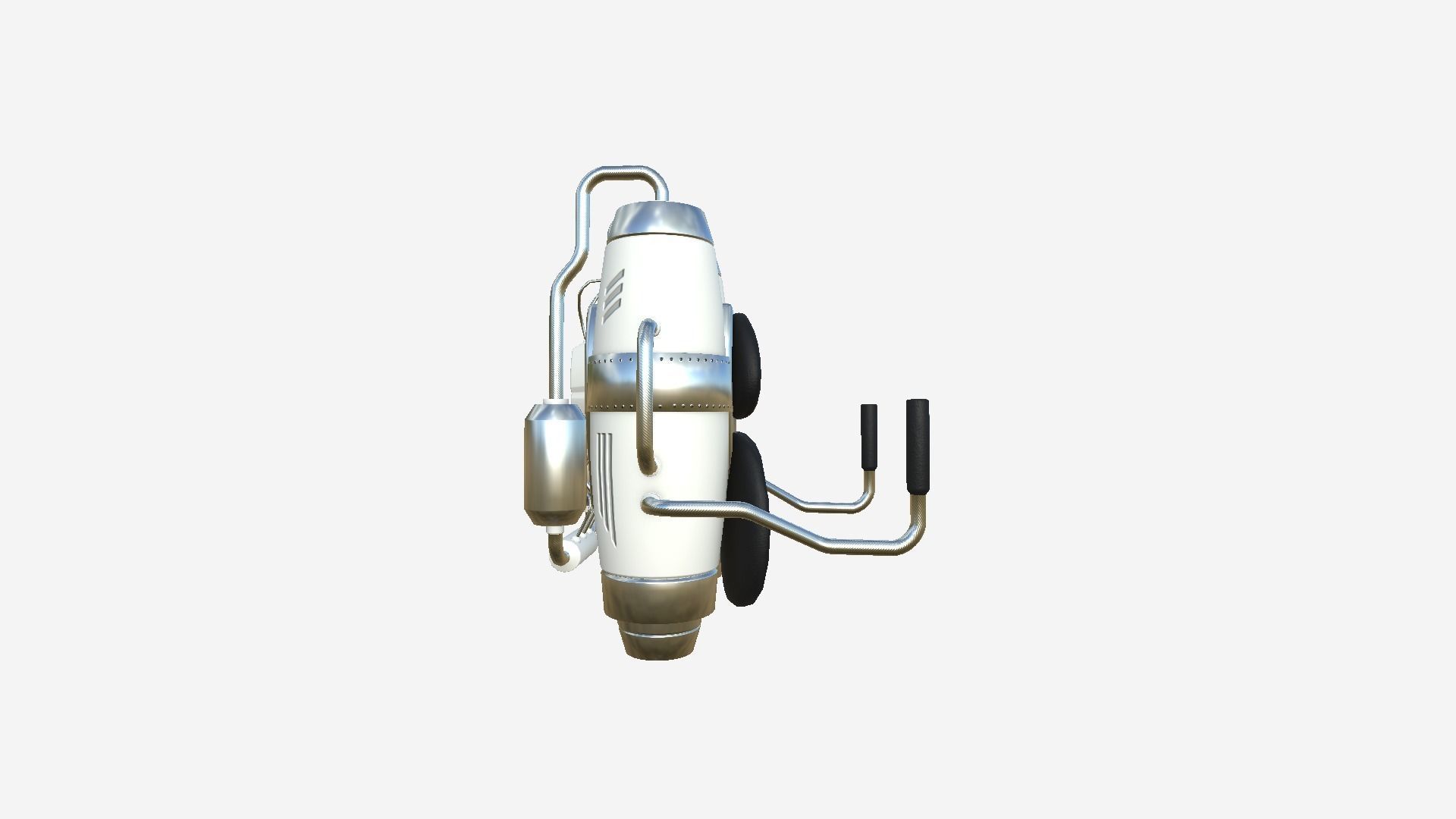Jetpack A05 White Aluminum - SciFi Character Design Low-poly 3D model_3