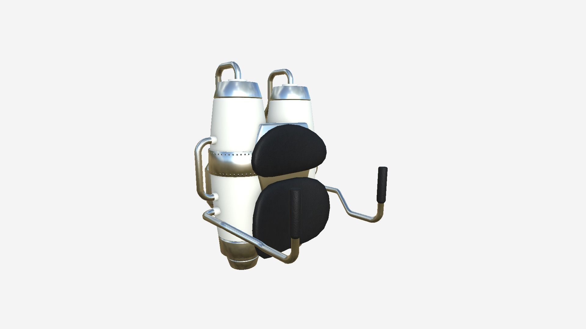 Jetpack A05 White Aluminum - SciFi Character Design Low-poly 3D model_2