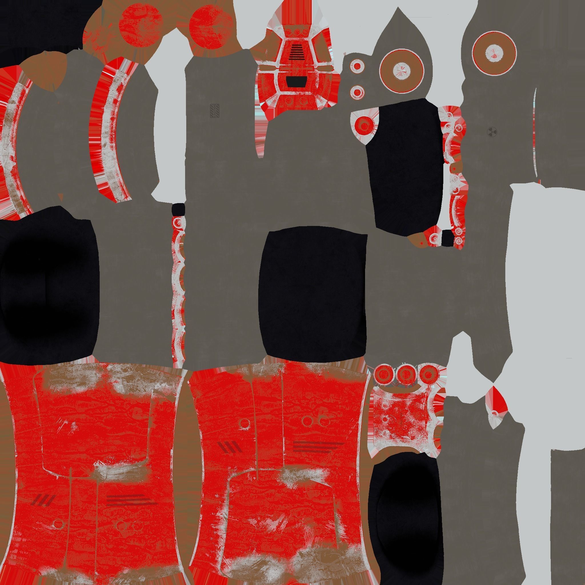 Jetpack A04 Red Black - SciFi Character Design Low-poly 3D model_18