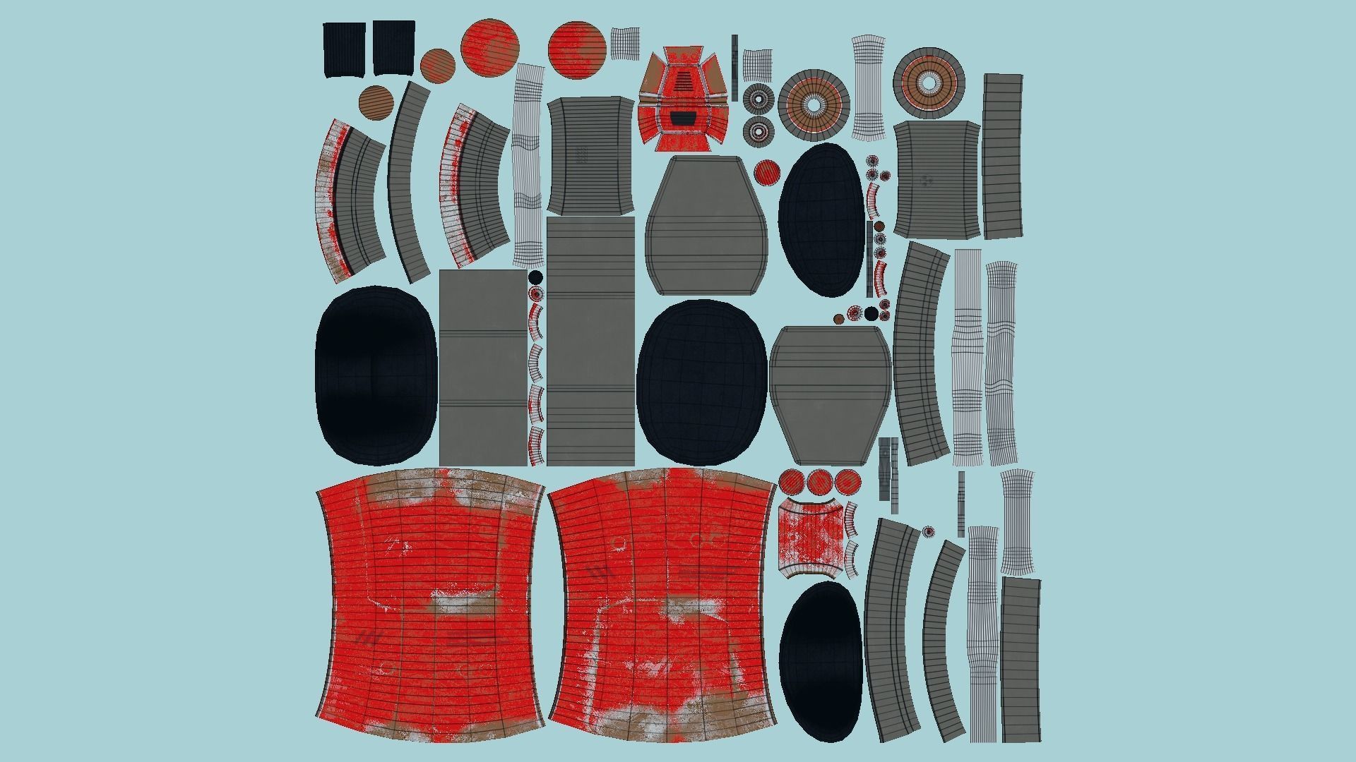 Jetpack A04 Red Black - SciFi Character Design Low-poly 3D model_5