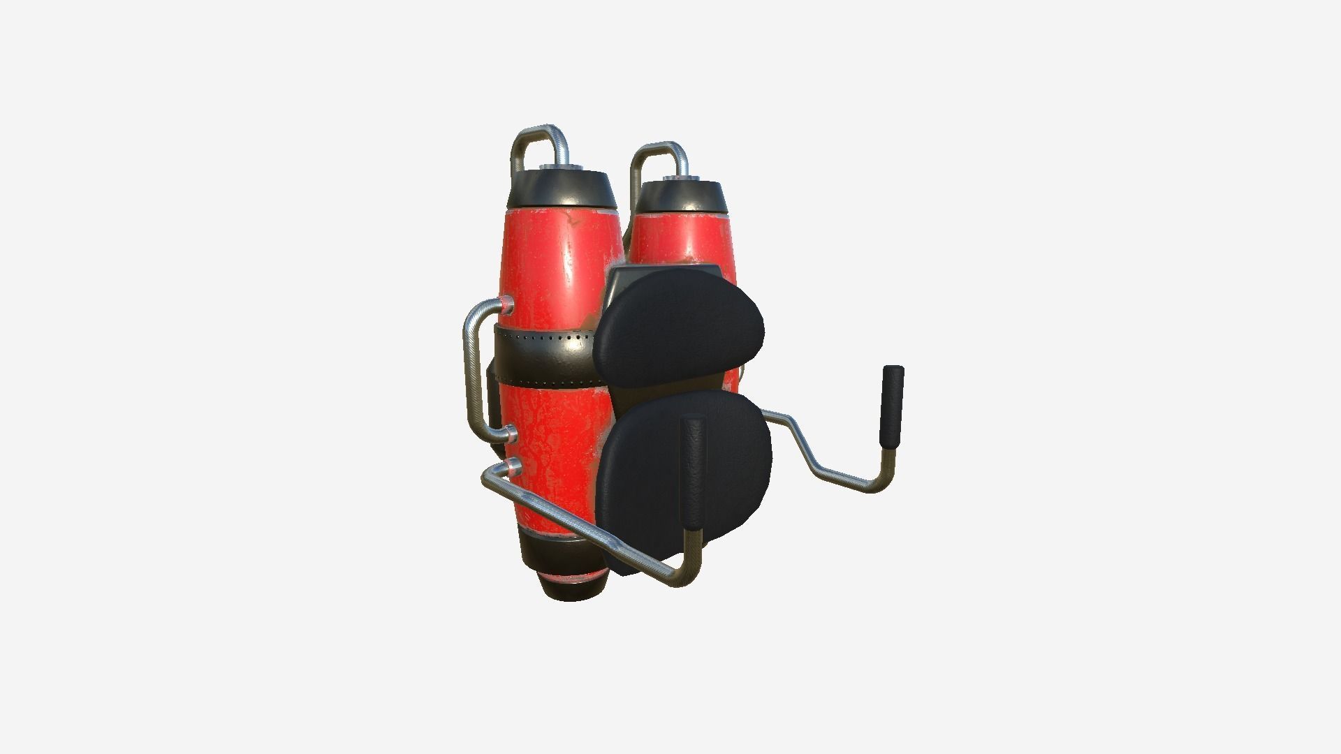 Jetpack A04 Red Black - SciFi Character Design Low-poly 3D model_2