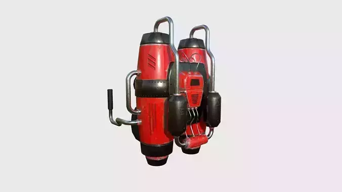 Jetpack A04 Red Black - SciFi Character Design Low-poly 3D model