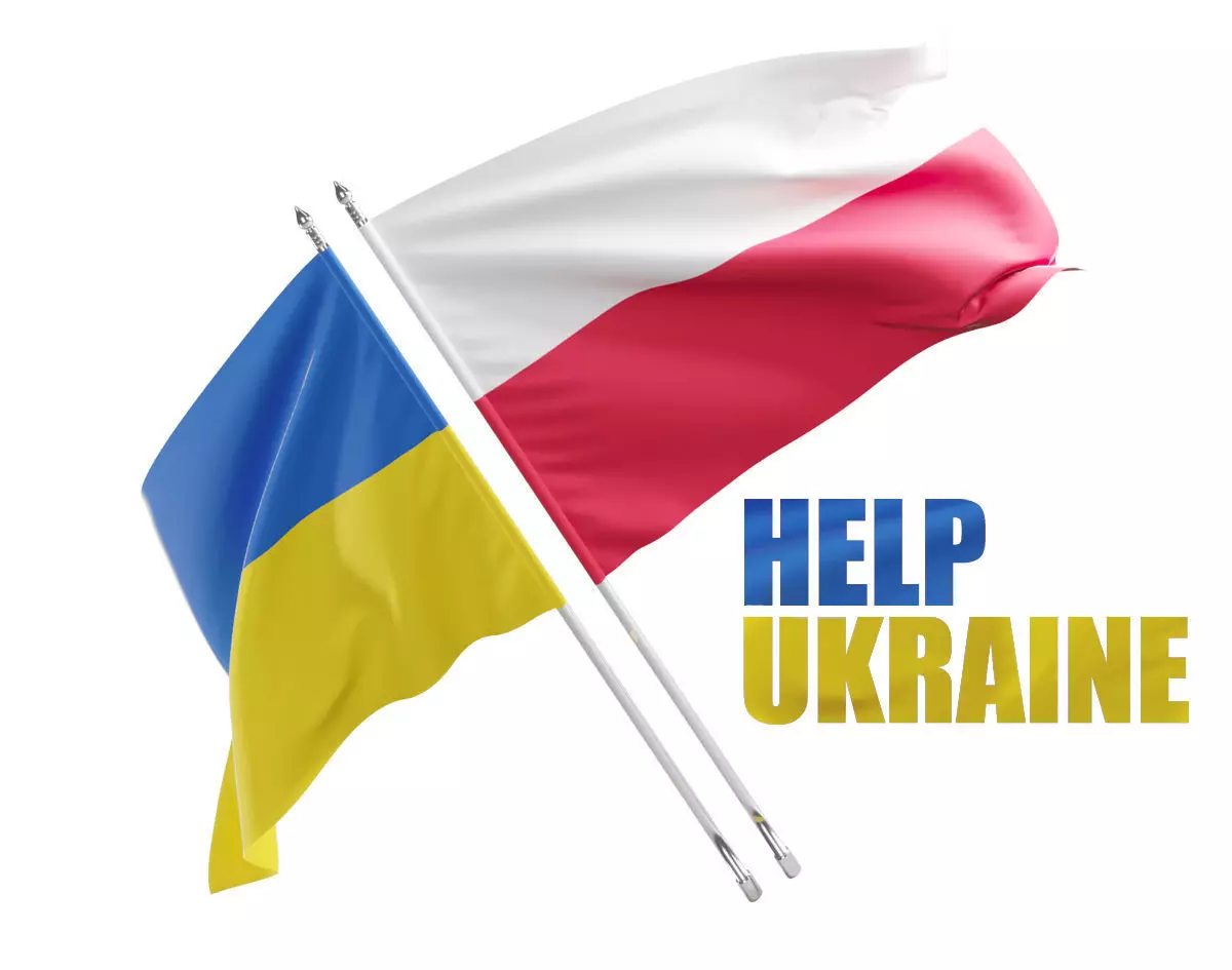 Flag Poland Ukraine Support 3D model_0