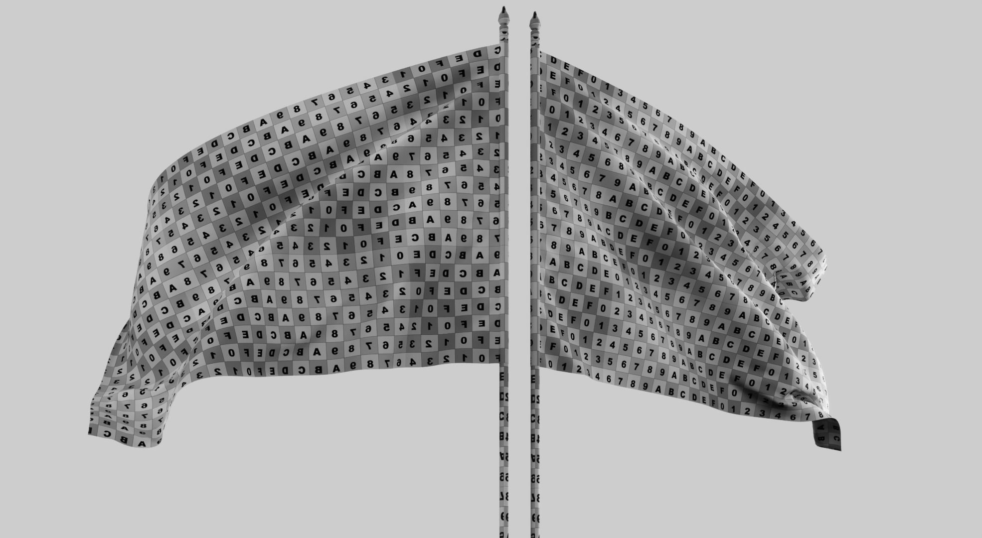 Flag Poland Ukraine Support 3D model_12