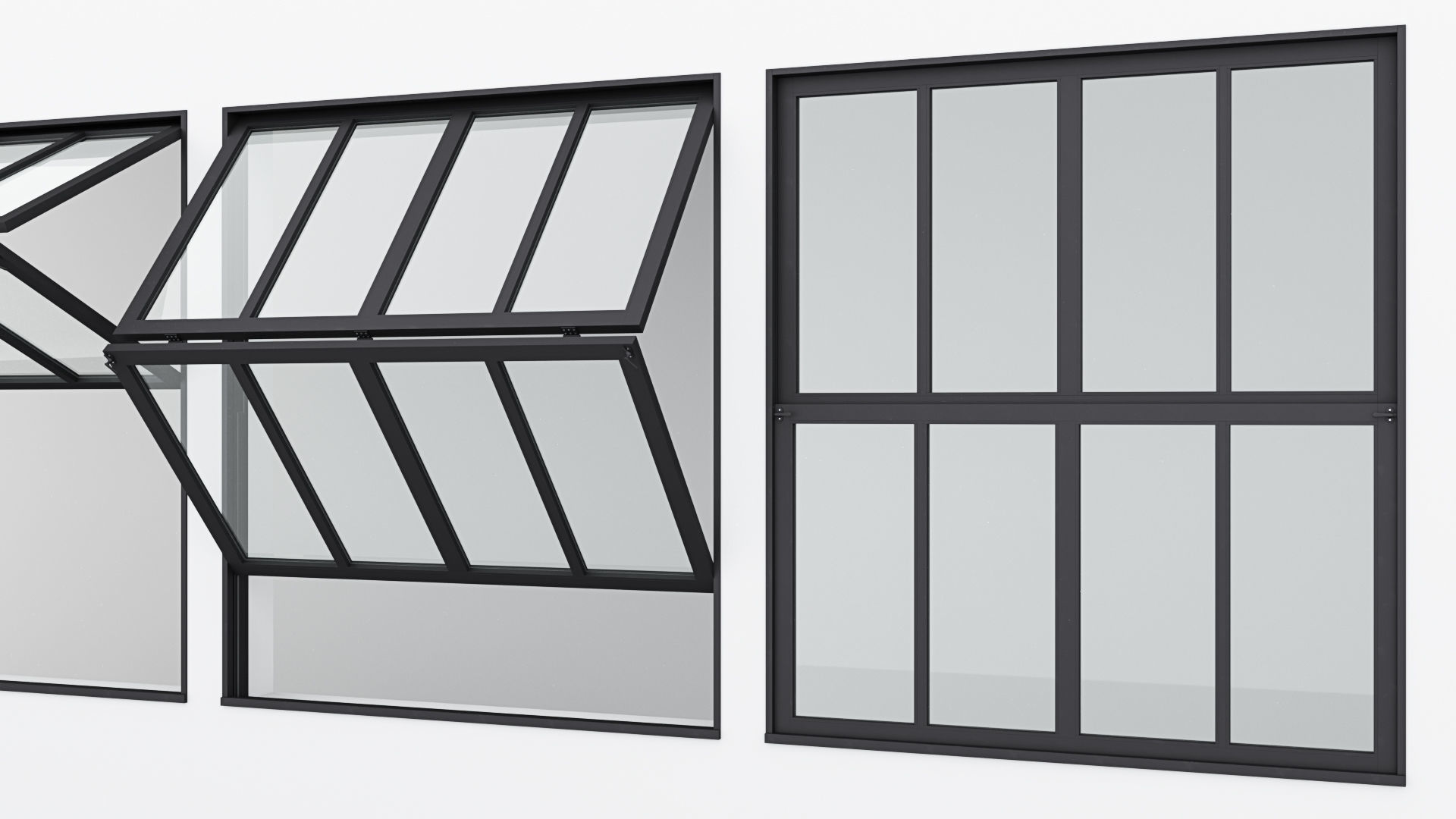 Collection Aluminium window x4 _21
