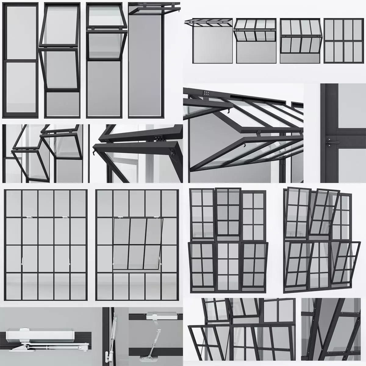 Collection Aluminium window x4 _0