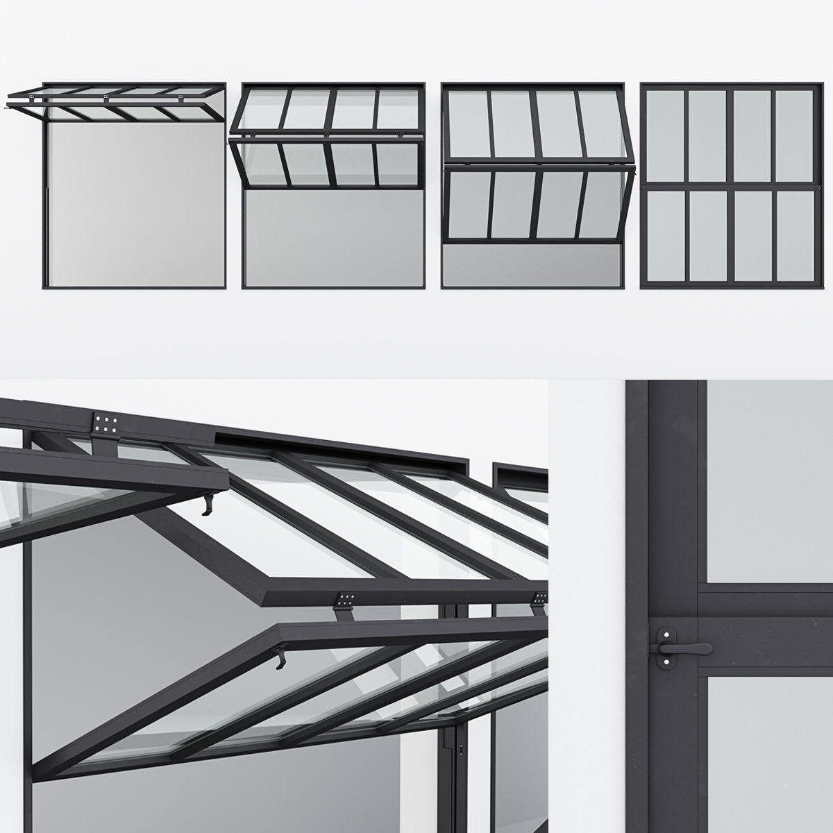 Collection Aluminium window x4 _17