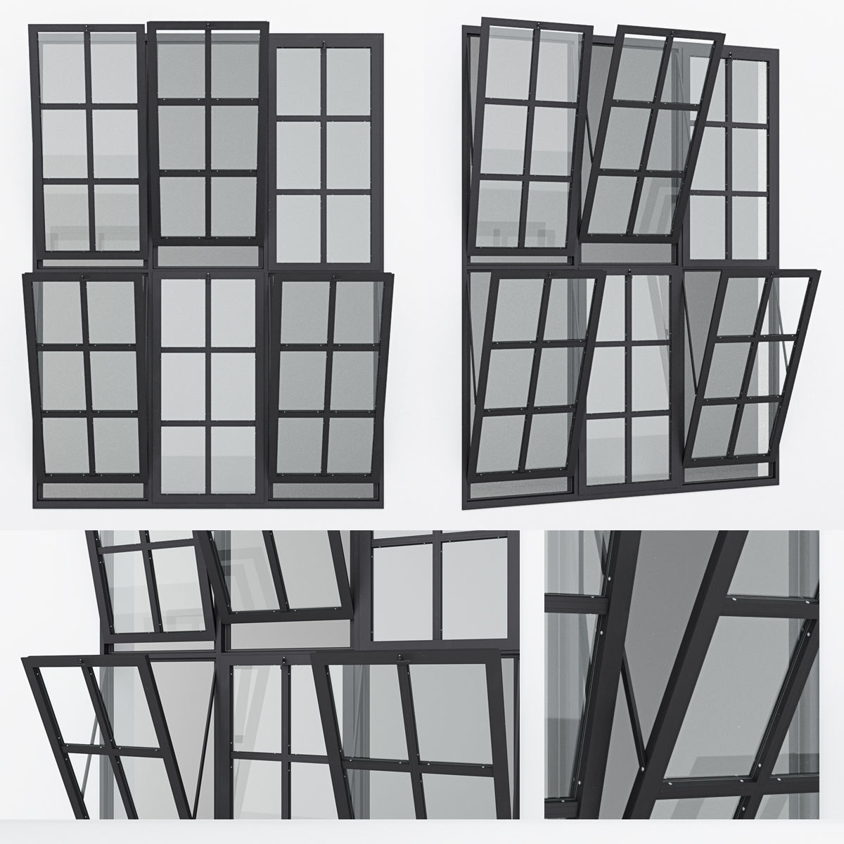 Collection Aluminium window x4 _25