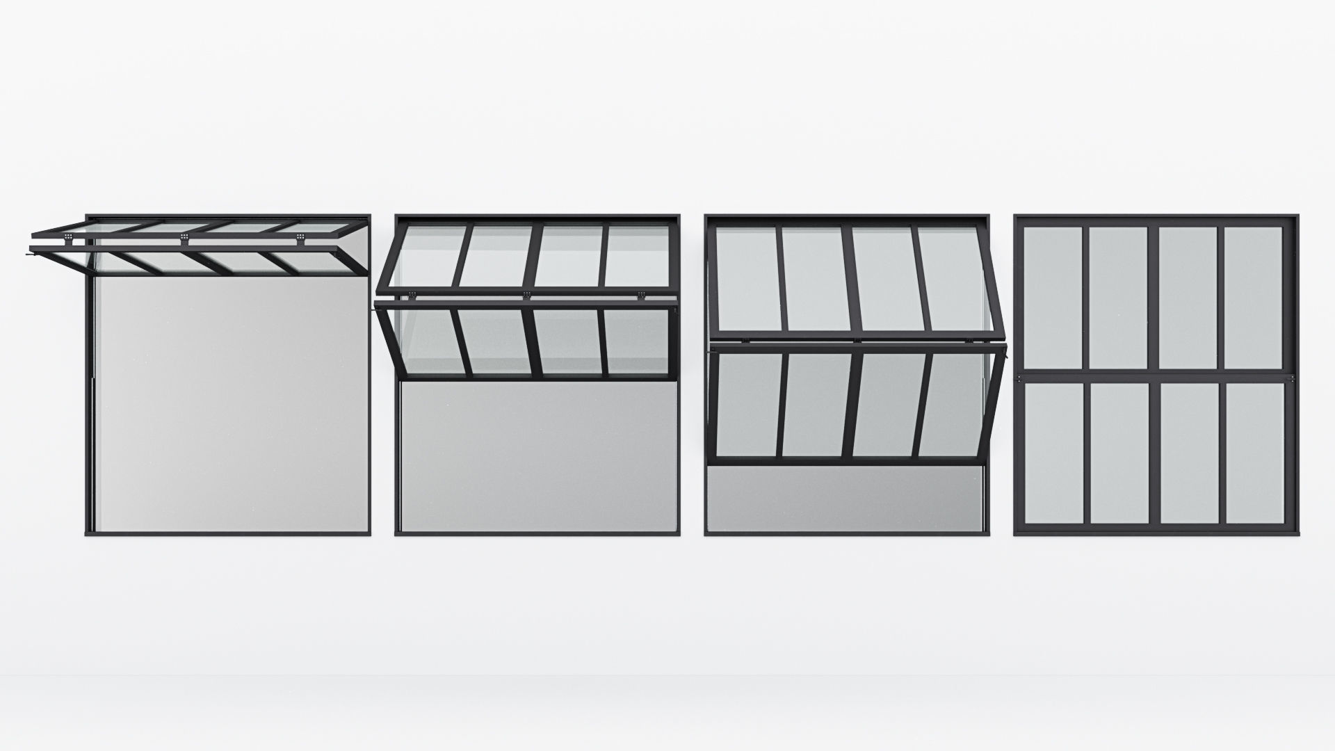 Collection Aluminium window x4 _18