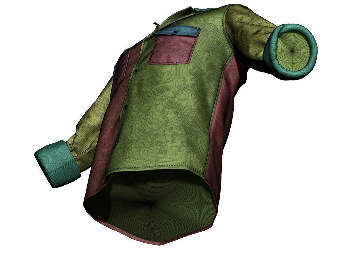Military Shirt High Poly 3D model_17