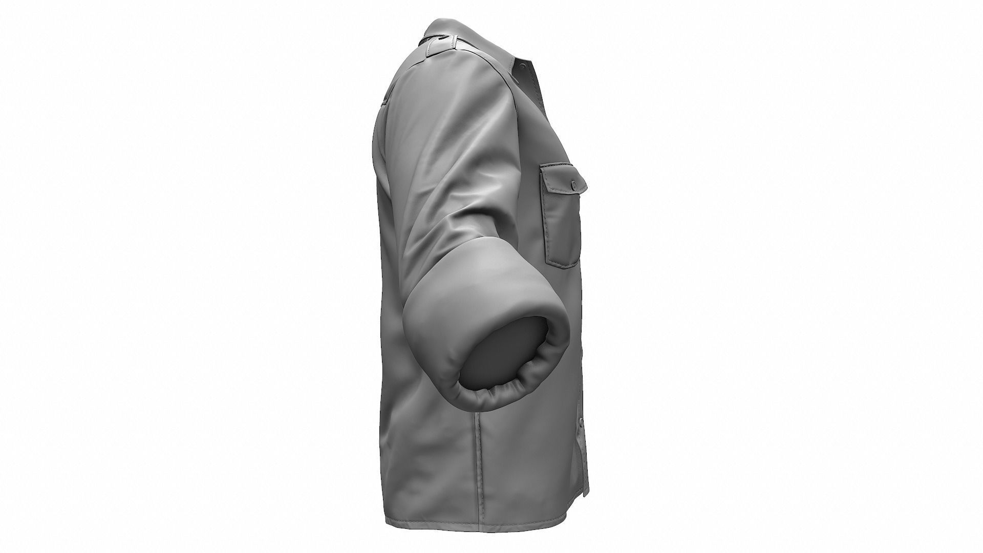 Military Shirt High Poly 3D model_3