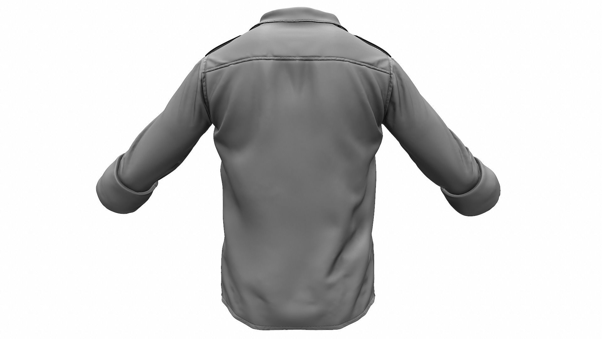Military Shirt High Poly 3D model_5