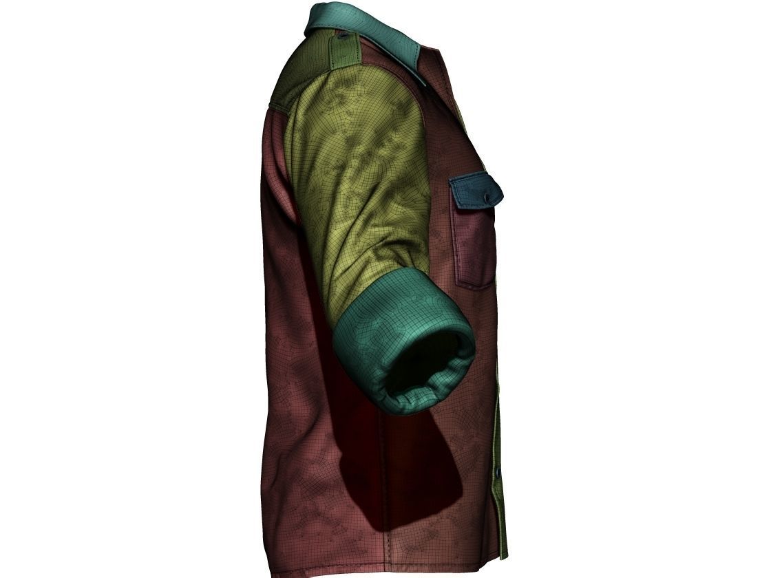 Military Shirt High Poly 3D model_13