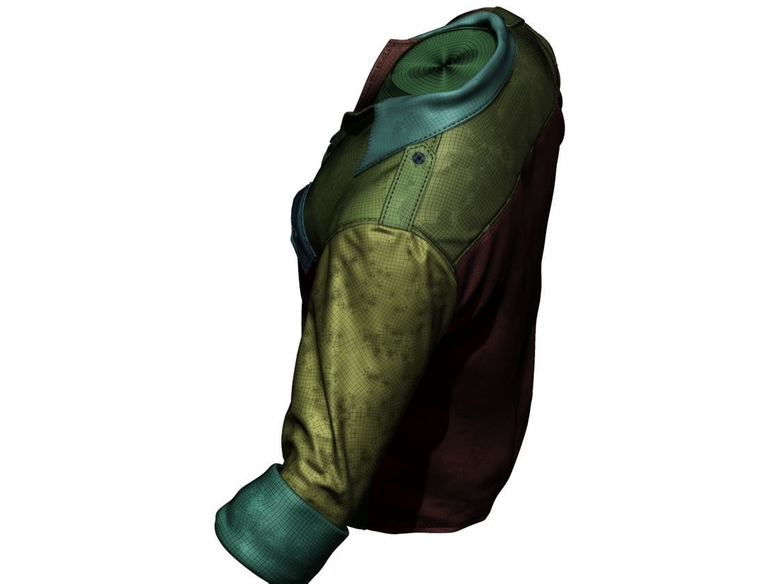 Military Shirt High Poly 3D model_16