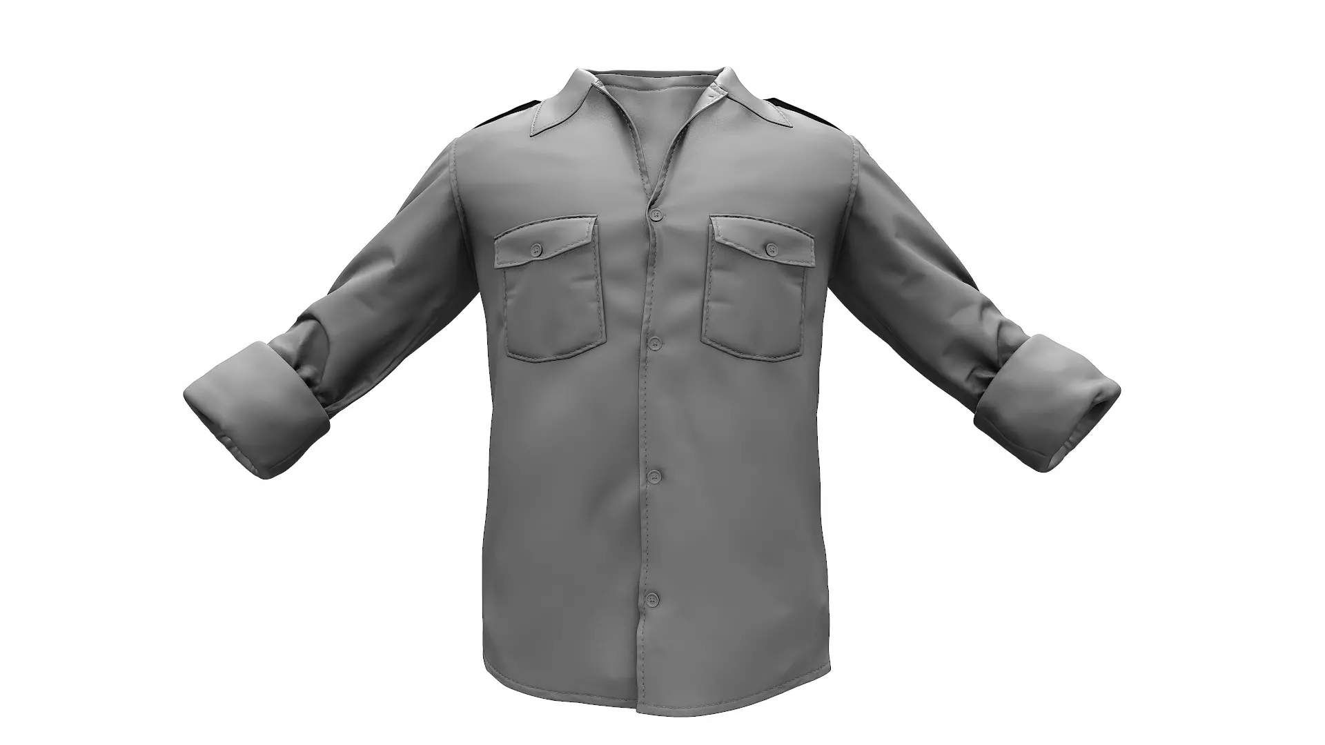 Military Shirt High Poly 3D model_0