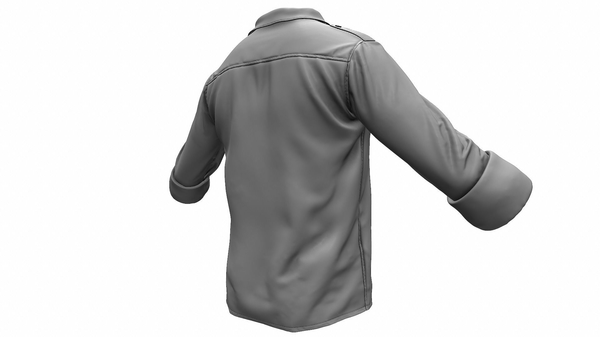 Military Shirt High Poly 3D model_4