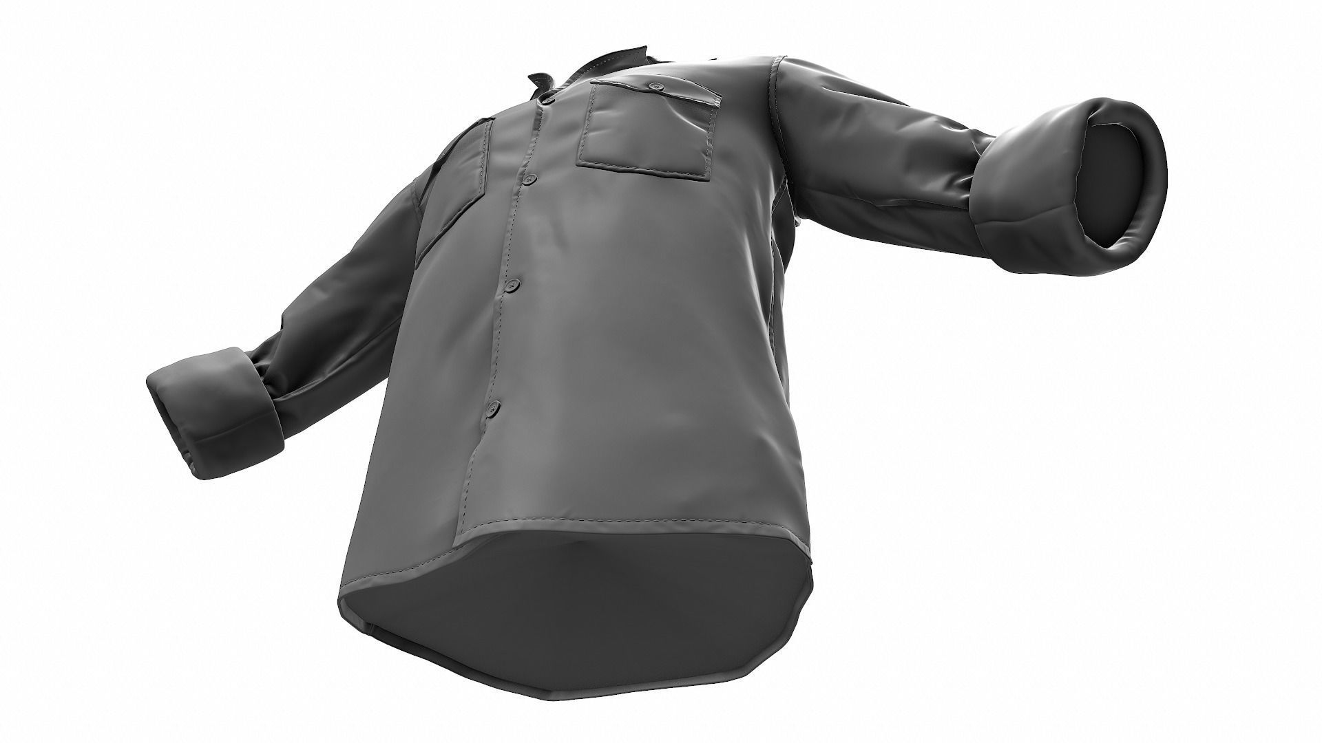 Military Shirt High Poly 3D model_9