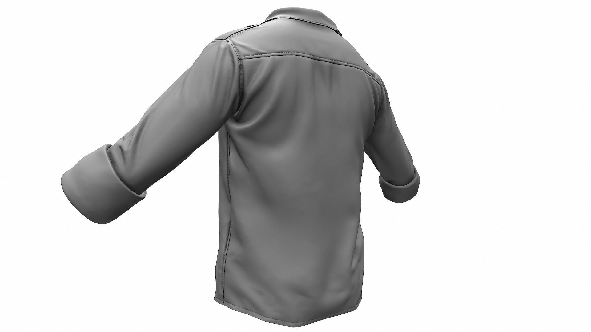 Military Shirt High Poly 3D model_6