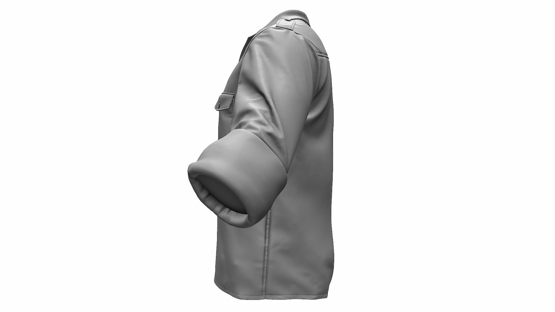 Military Shirt High Poly 3D model_7