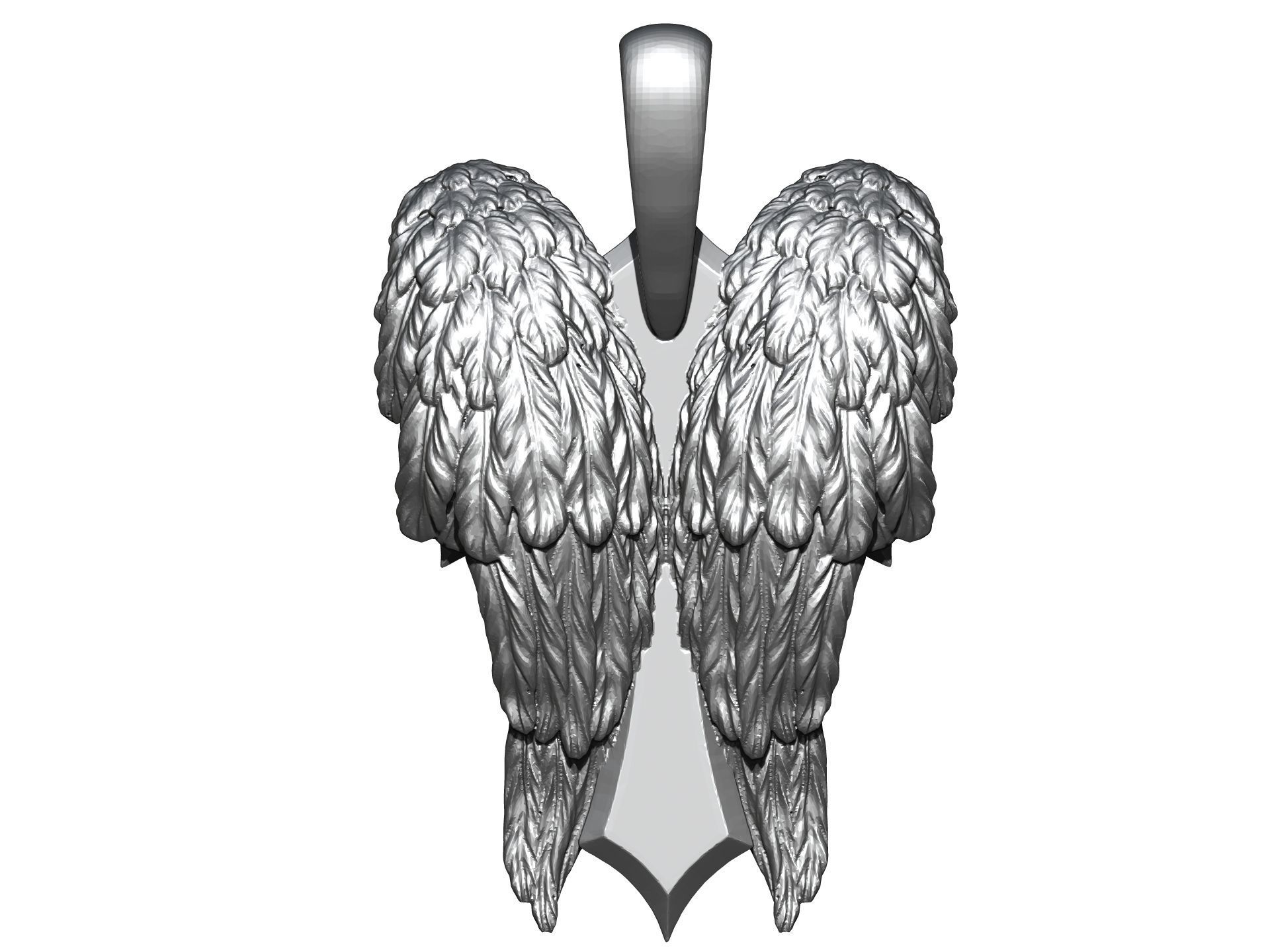 High detailed pendant Cross With Wings 3D print model_4