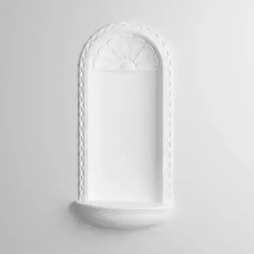 Tall White Wall Ornament With Shelf