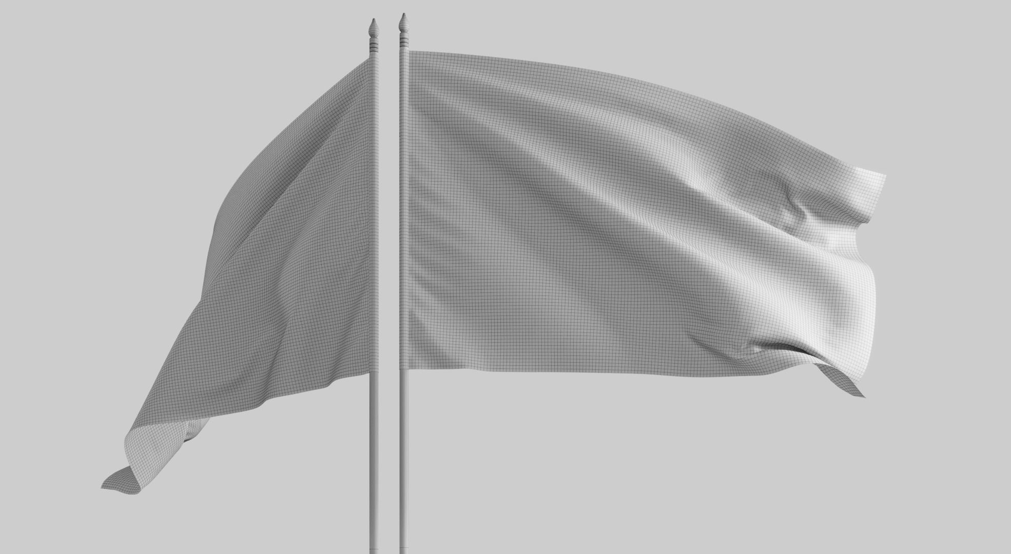 Flag Luxembour Ukraine Support 3D model_11