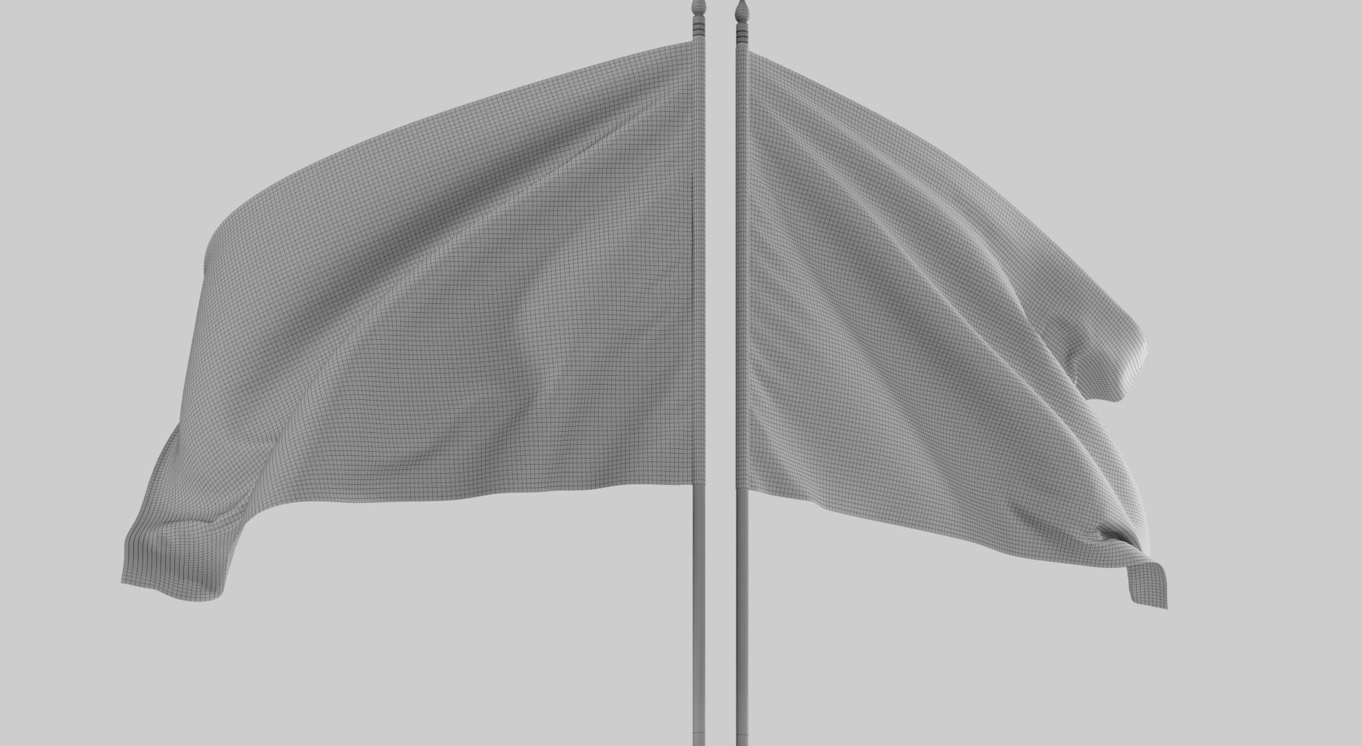Flag Luxembour Ukraine Support 3D model_12