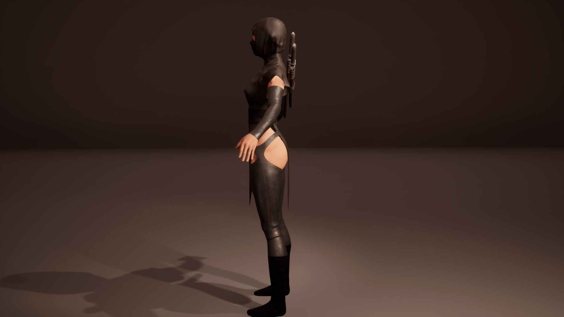 Shinobi assassin girl Low-poly 3D model_20