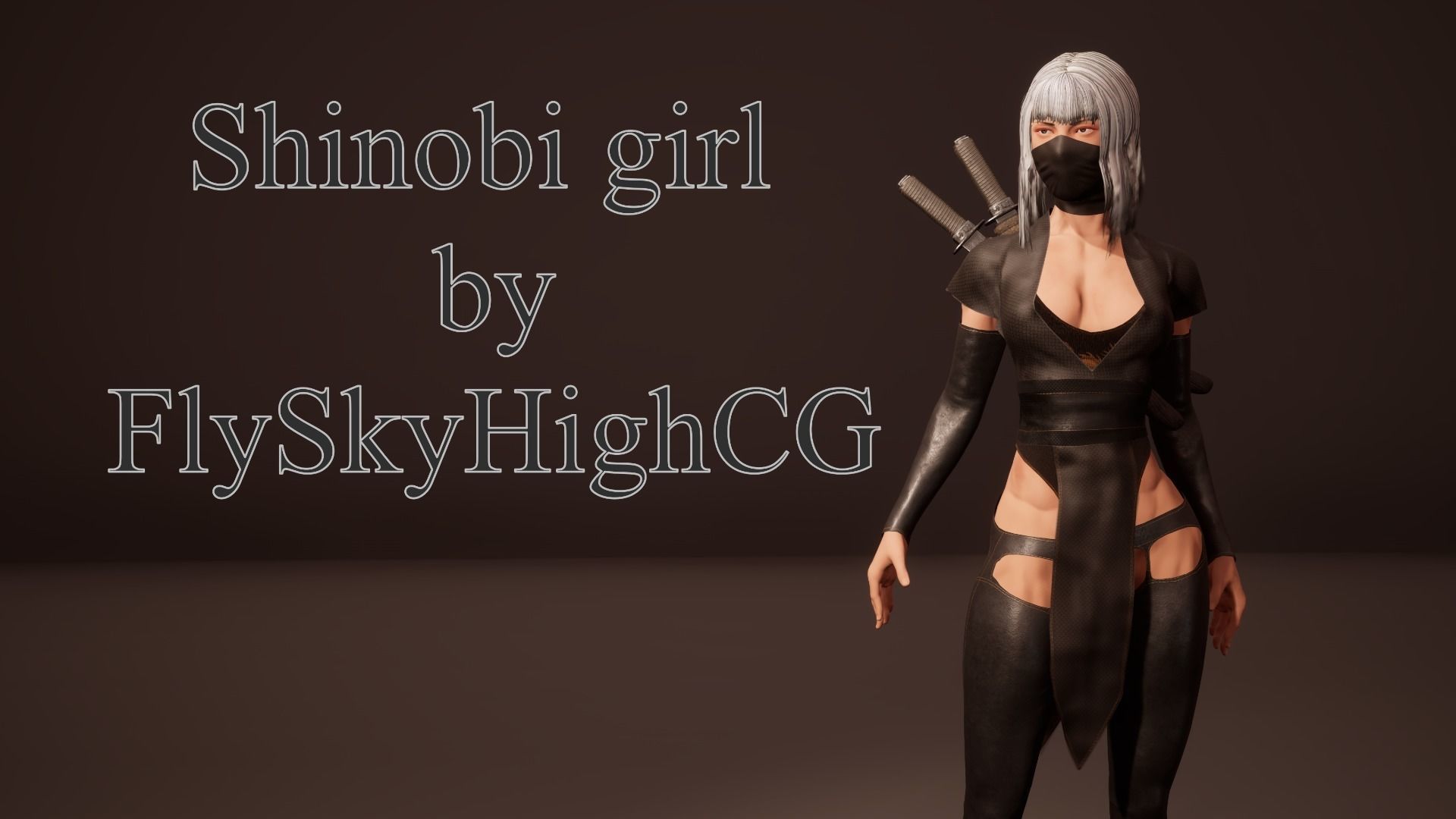Shinobi assassin girl Low-poly 3D model_2