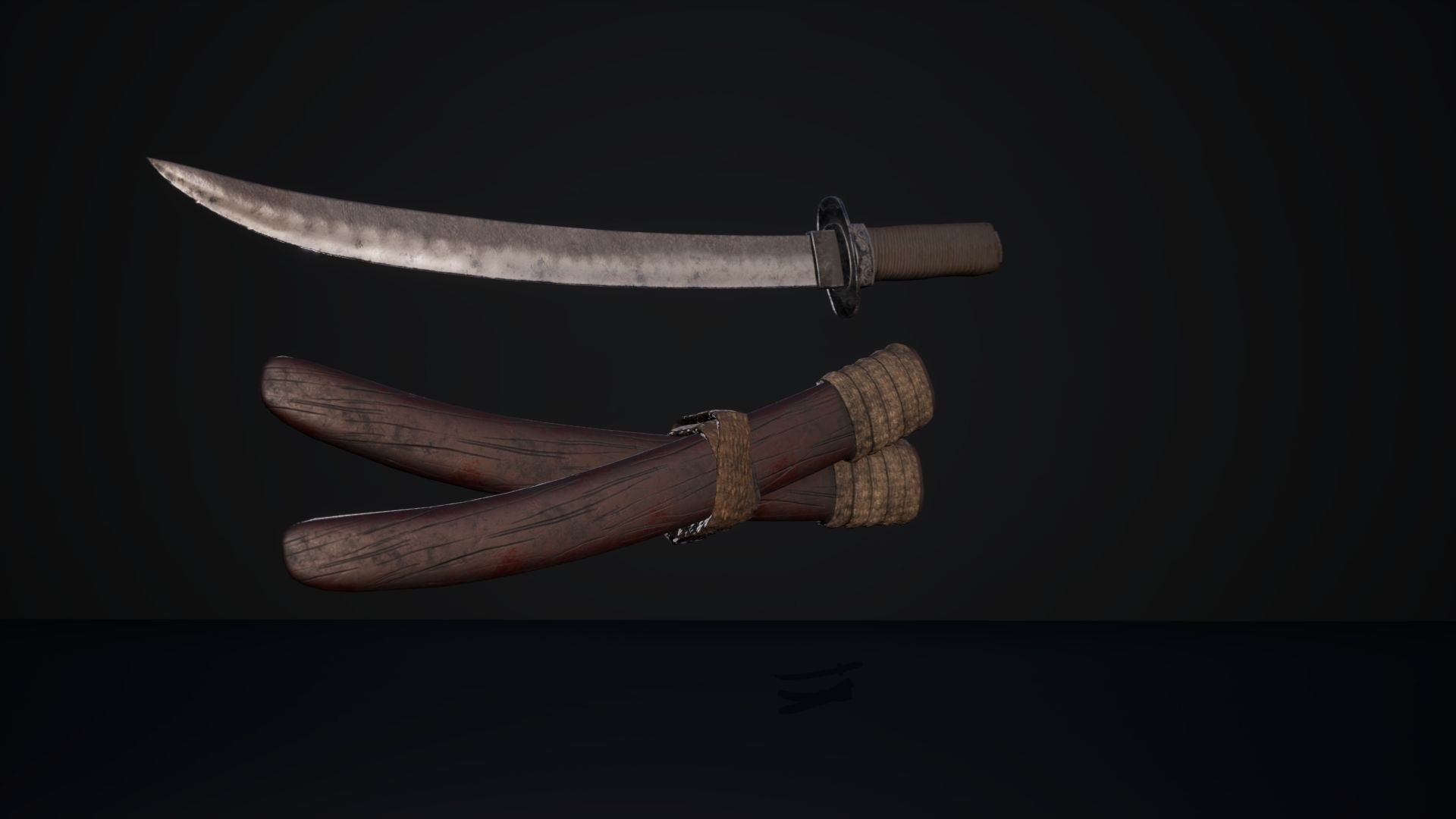 Shinobi assassin girl Low-poly 3D model_12