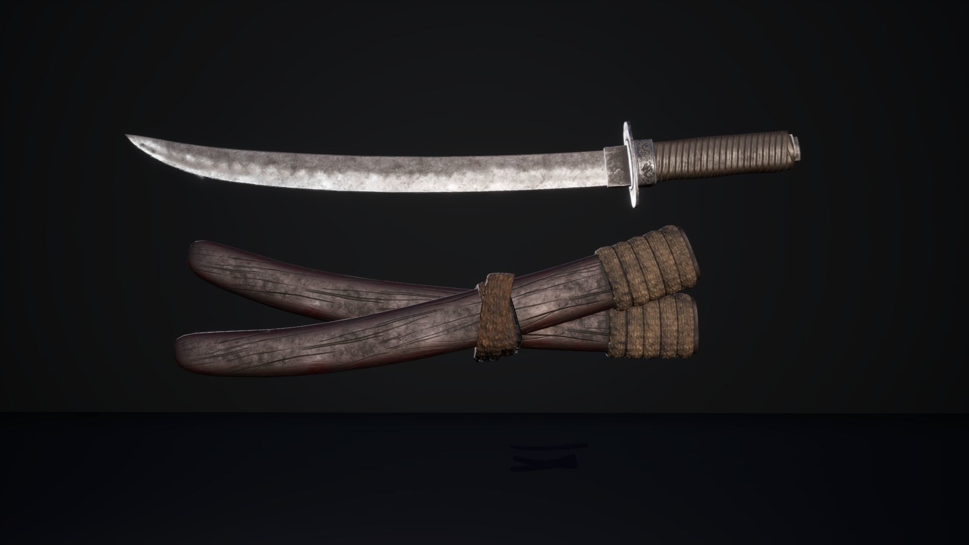 Shinobi assassin girl Low-poly 3D model_13