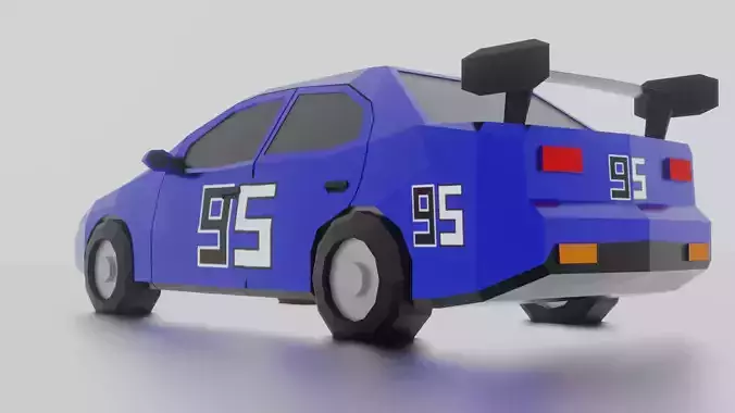 Sport car low poly car  Low-poly 3D model