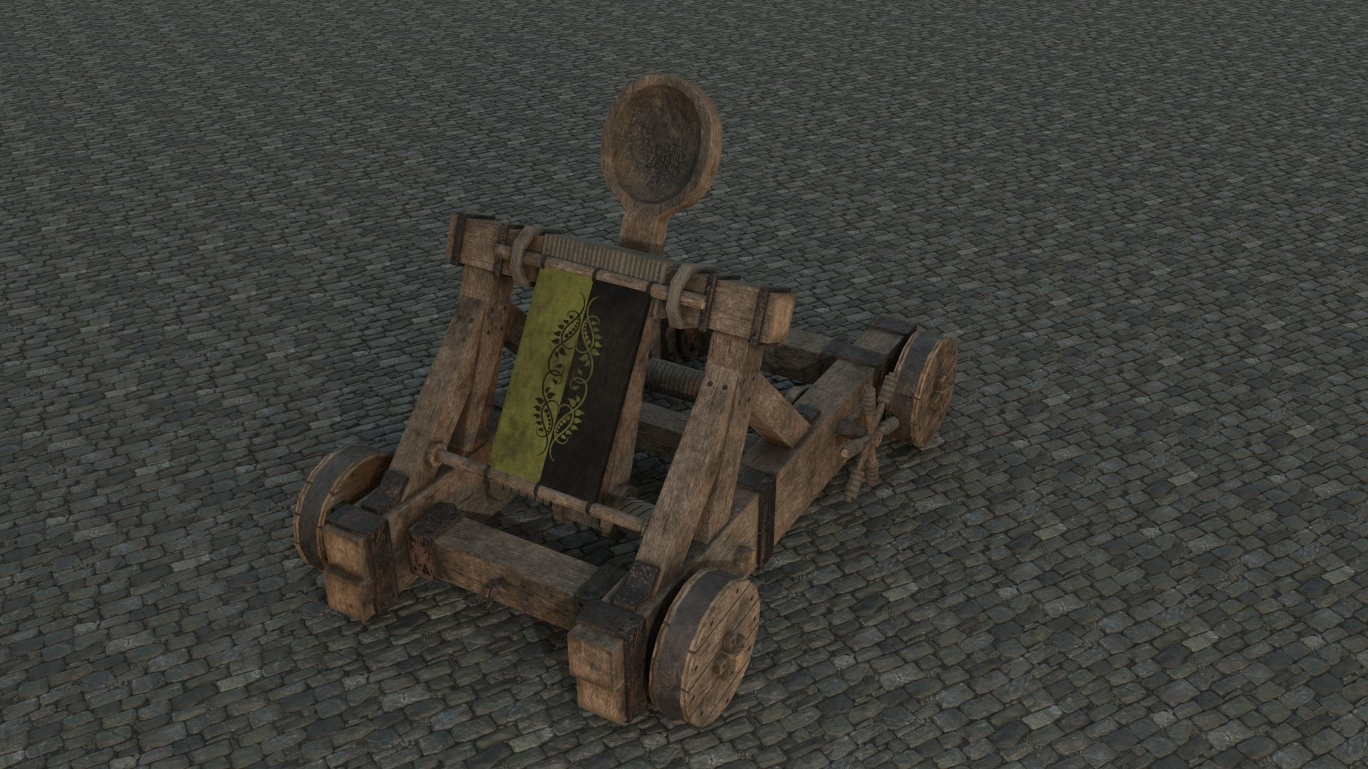 Medieval Catapult low-poly PBR Low-poly 3D model_21
