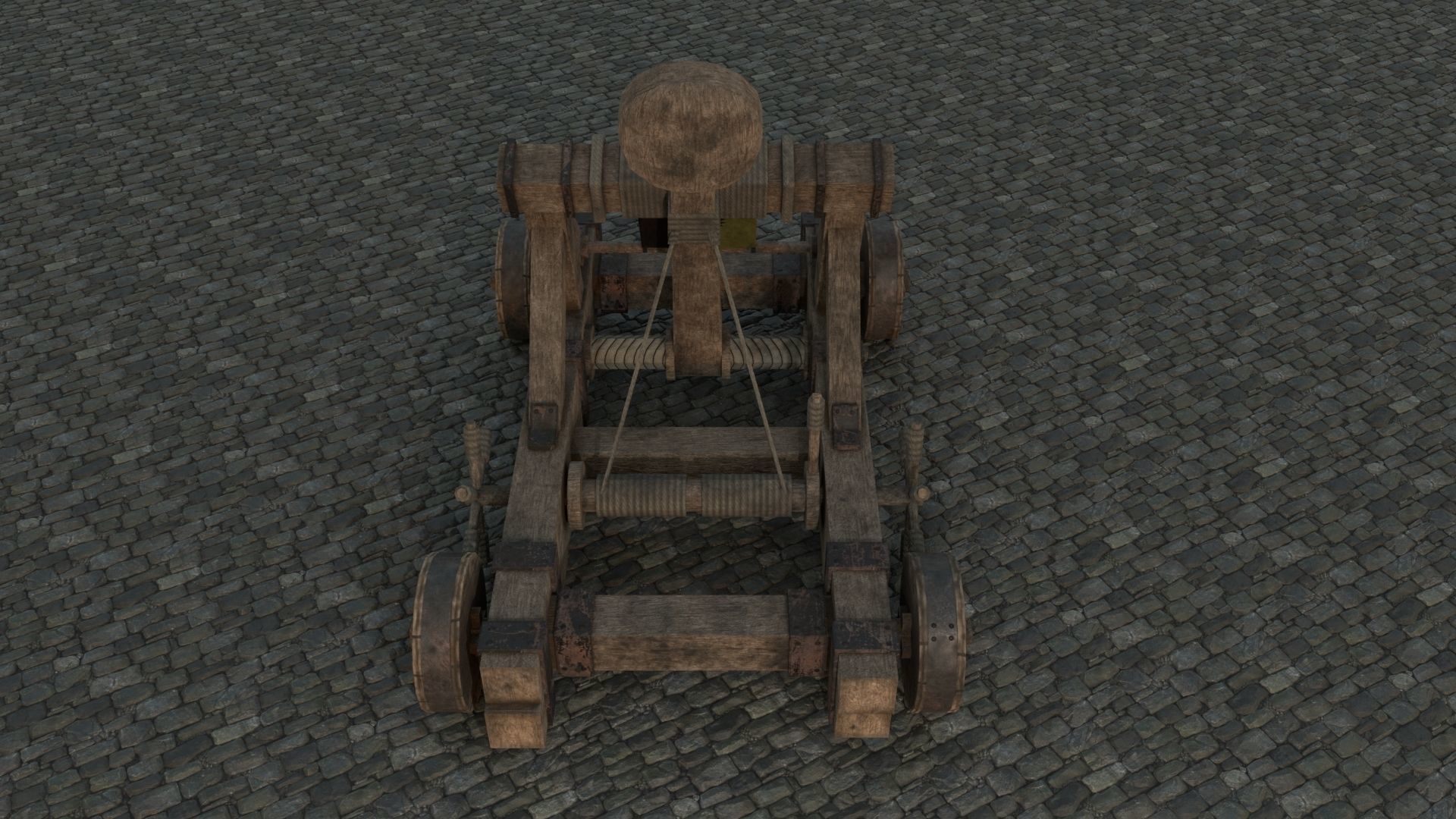 Medieval Catapult low-poly PBR Low-poly 3D model_13